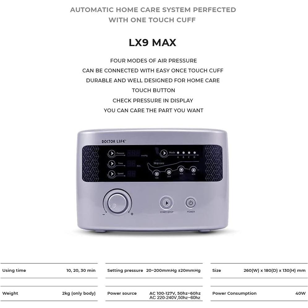 Sistema de Recuperación por Compresión DOCTOR LIFE LX9max - Piernas 2XL
