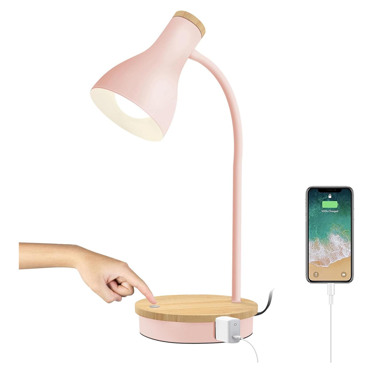 Lámpara de Escritorio Táctil Rosa LALISU 3 Niveles Regulable