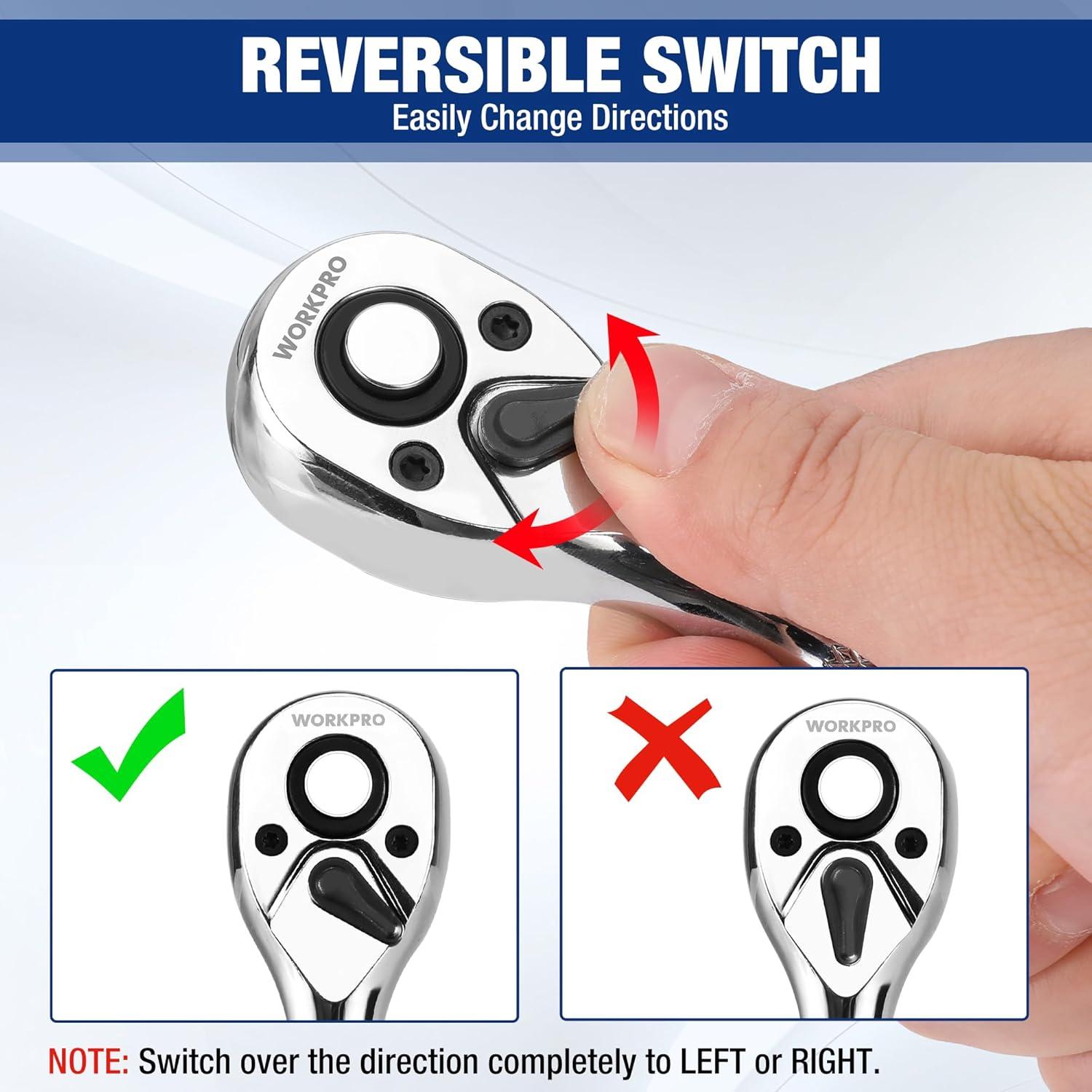 Juego de Llaves de Carraca WORKPRO 16 PCS, Acero Aleado