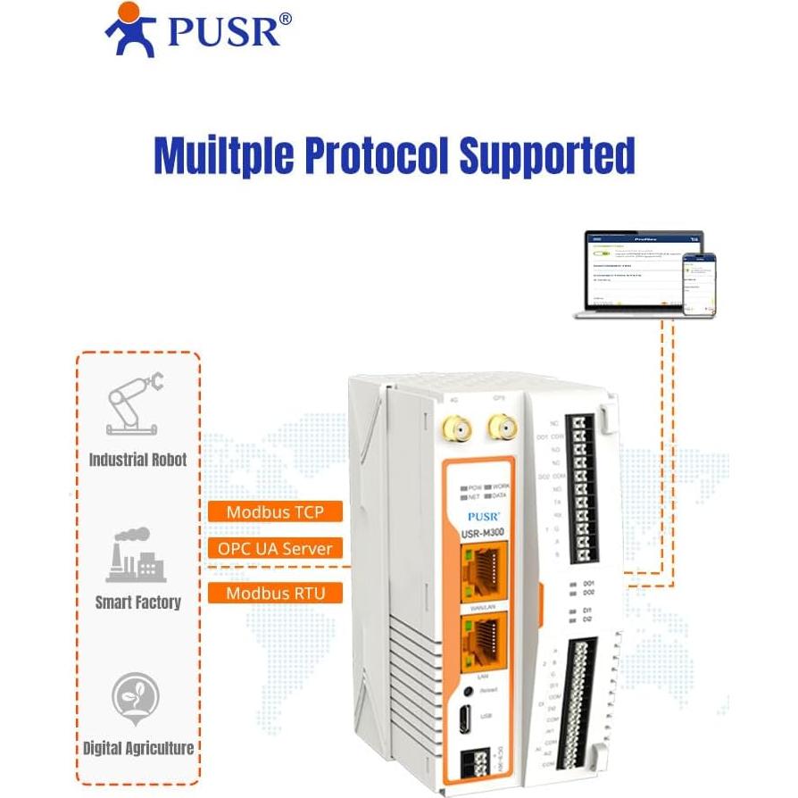 Nodo de Conversión Protocolo IoT PUSR USR-M300 Ethernet