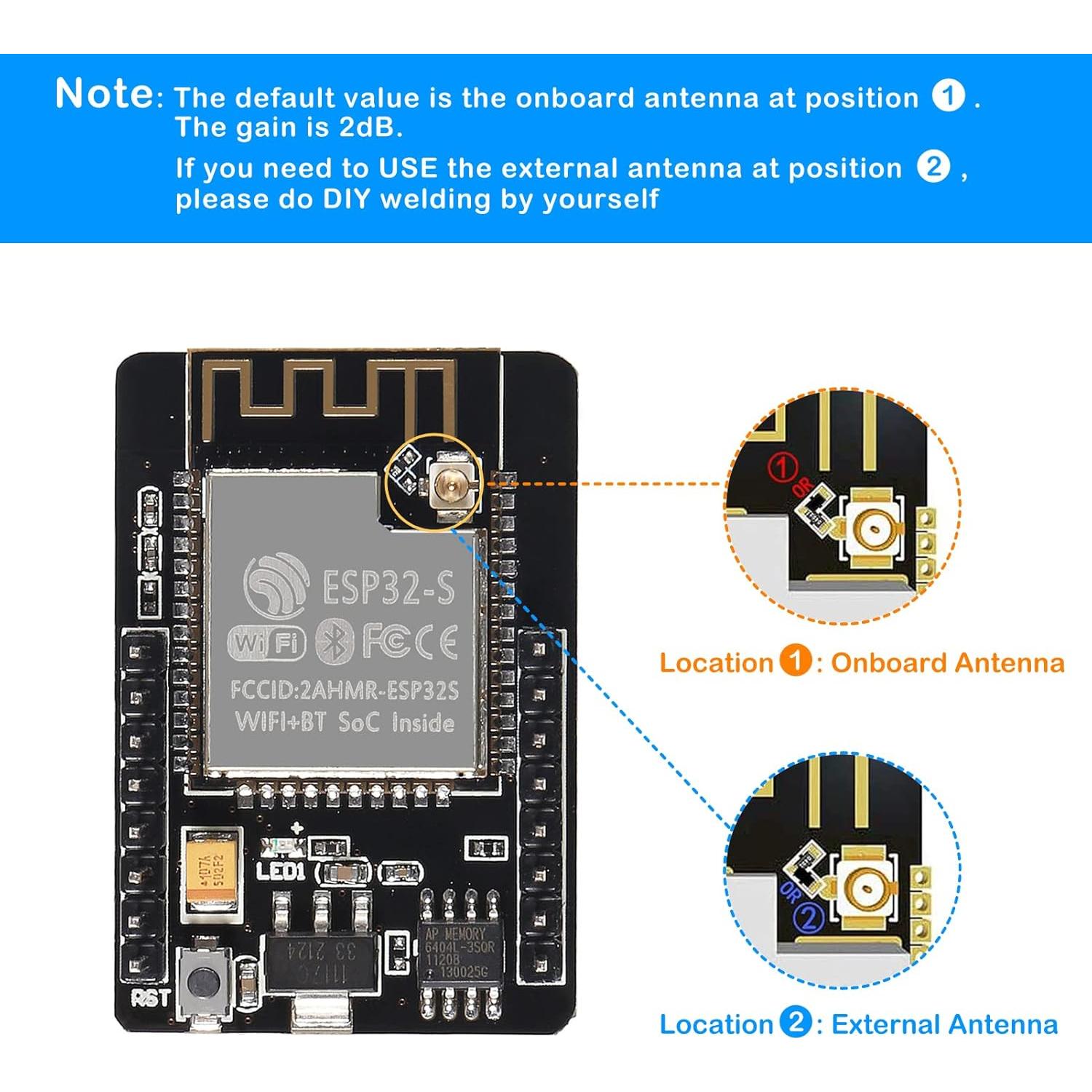 Placa de Desarrollo ESP32-CAM AEDIKO 2.4GHz con Cámara OV2640