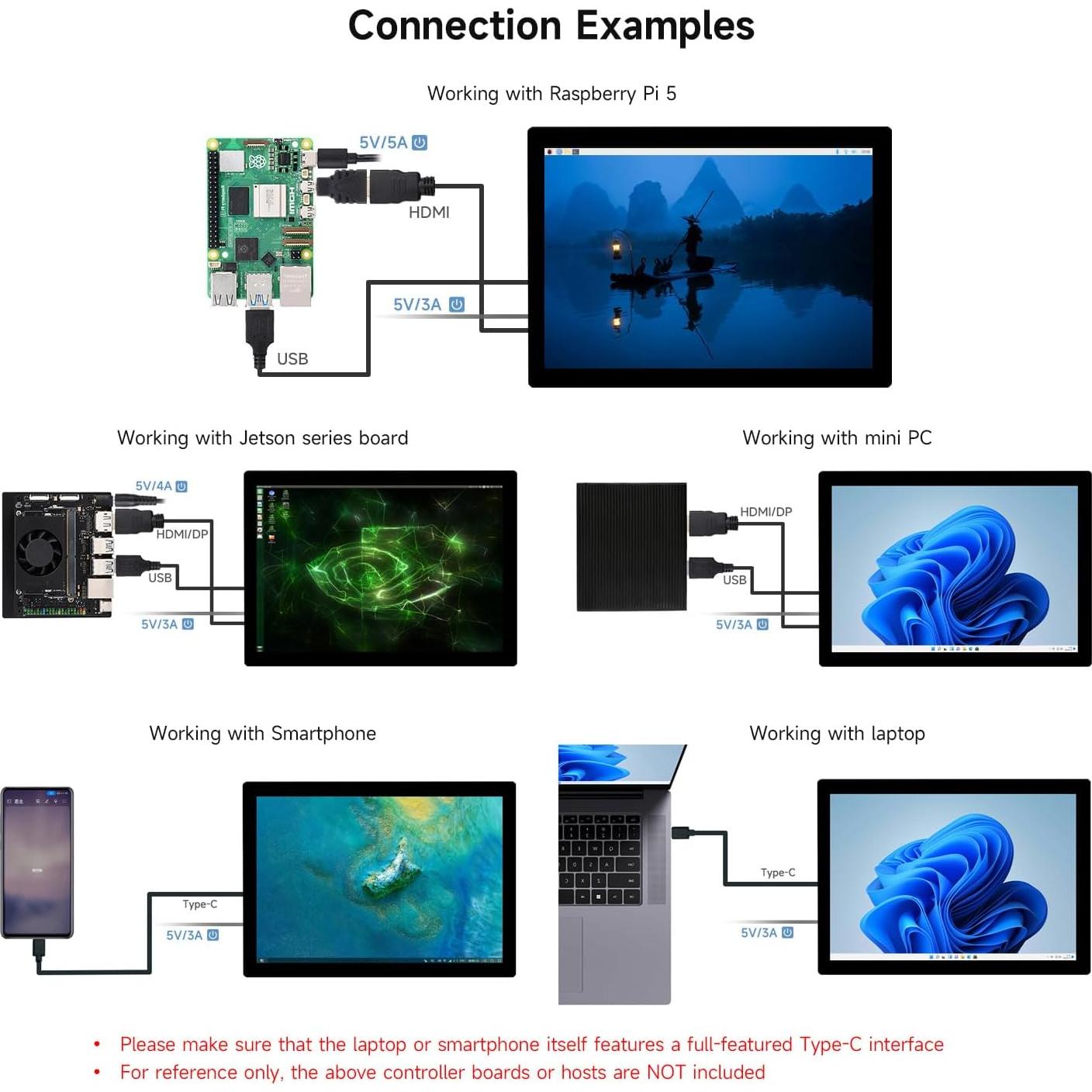 Pantalla Táctil Capacitiva 14" Waveshare 2K 2160x1440