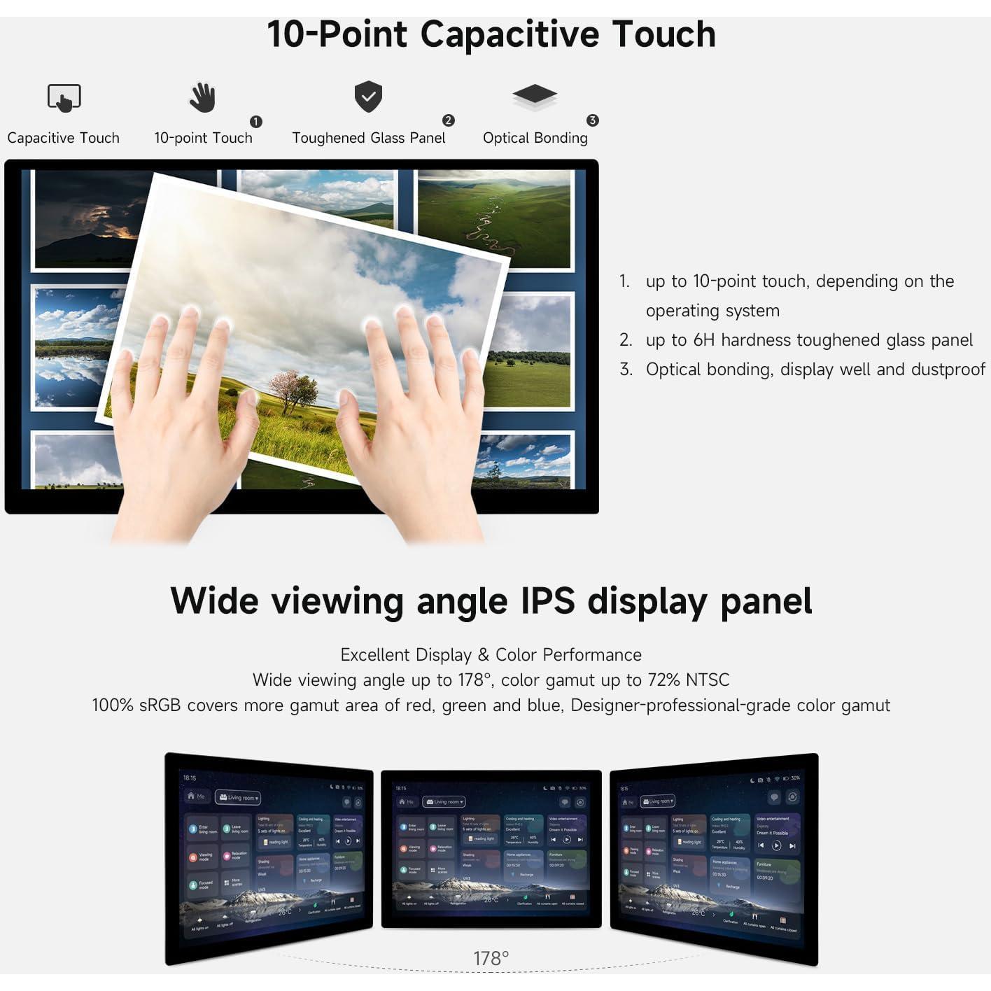 Pantalla Táctil Capacitiva 14" Waveshare 2K 2160x1440