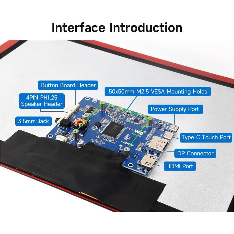 Pantalla Táctil Capacitiva 14" Waveshare 2K 2160x1440