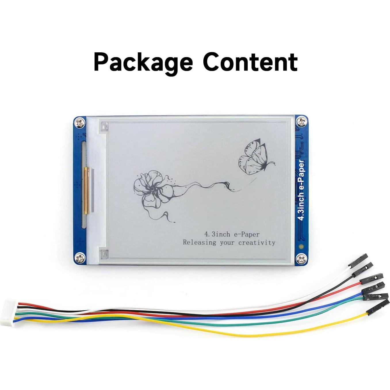 Pantalla E-Ink 4.3" Waveshare 800x600 Serial para Raspberry Pi
