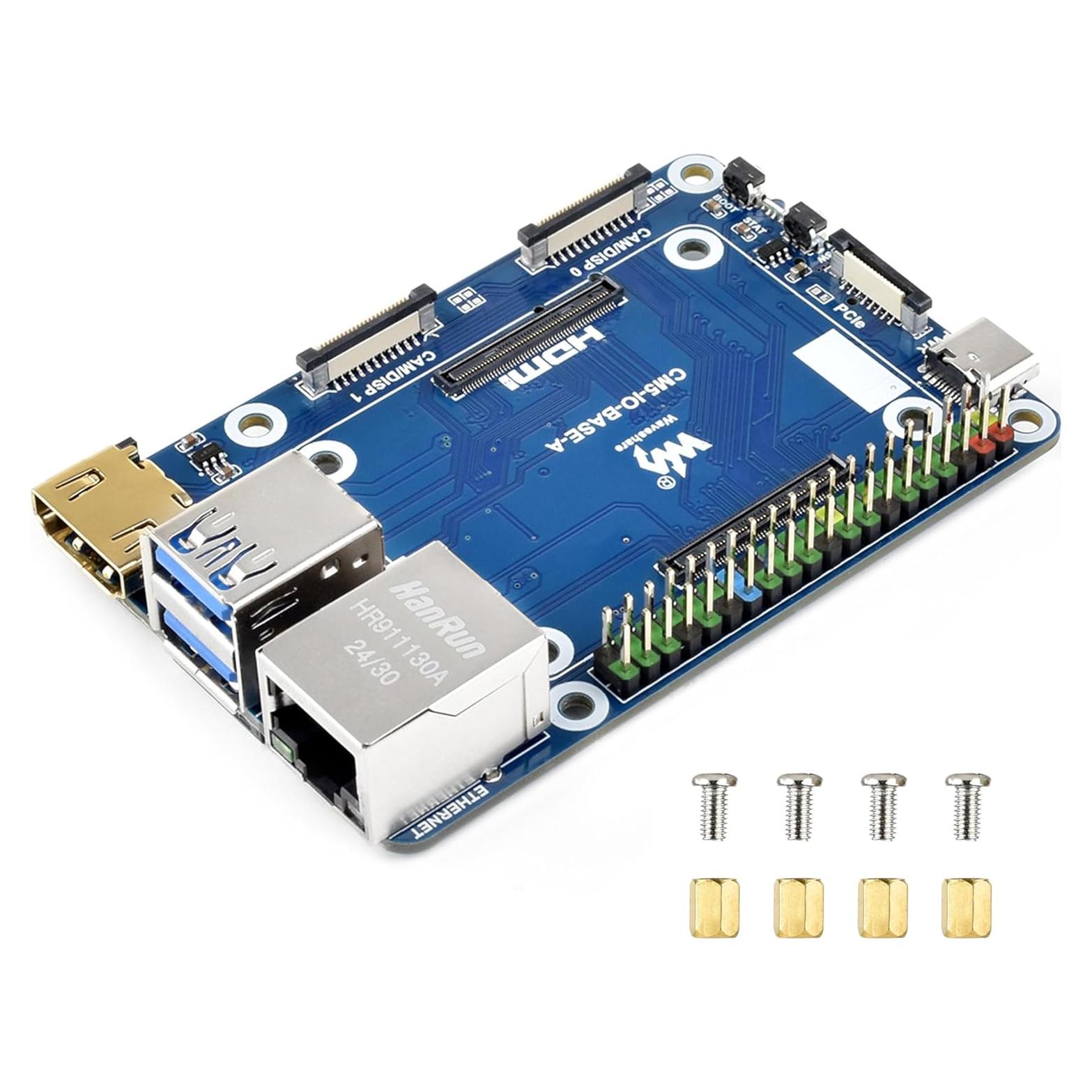 Mini Base Board Wonrabai para Raspberry Pi Compute Module 5