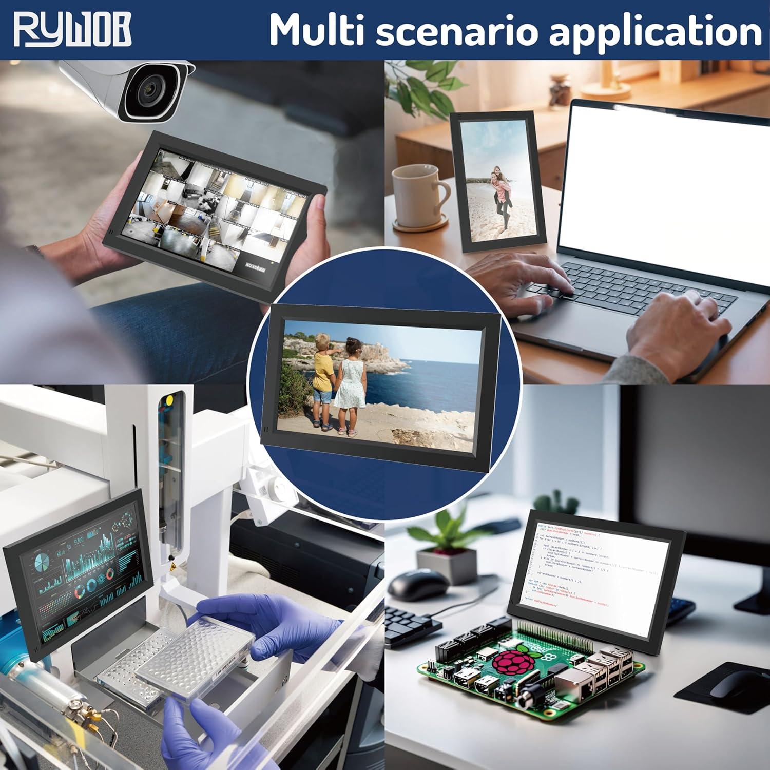 Monitor Portátil 7" Rywob P16-1 HDMI USB AV Altavoces