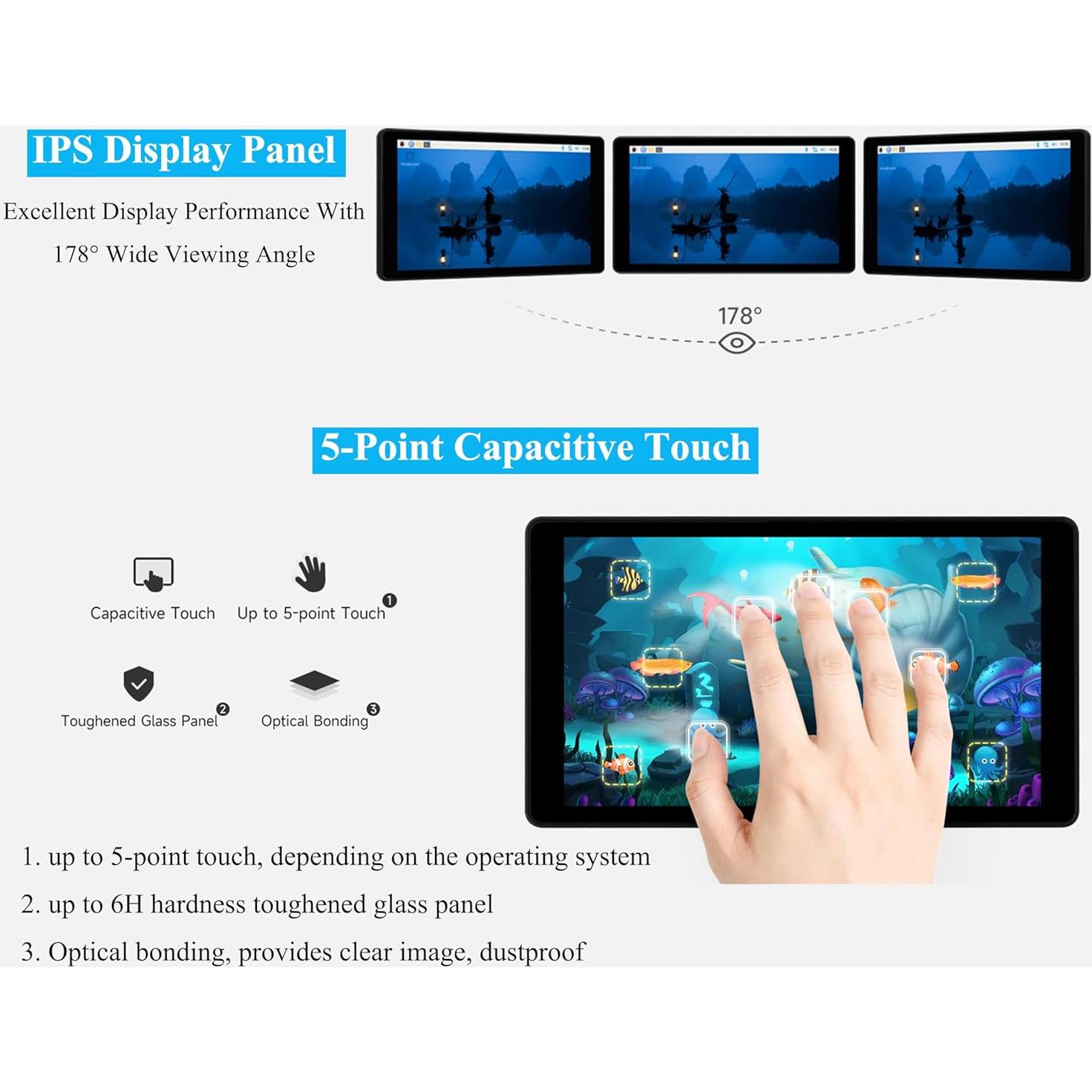 Pantalla Táctil Capacitiva 5" UeeKKoo IPS 720x1280 para Raspberry Pi
