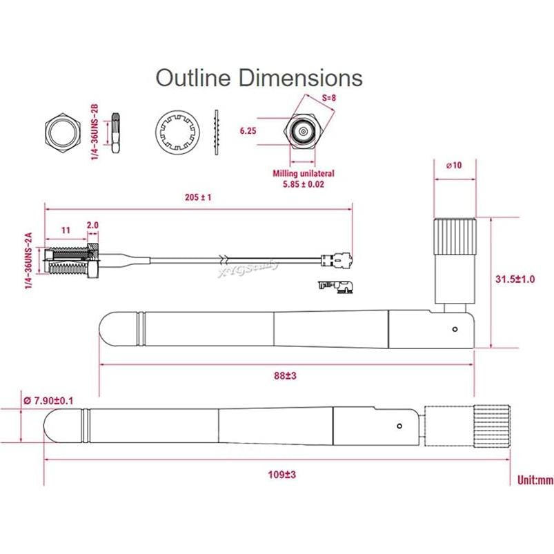 Antena Compatible Raspberry Pi Compute Module 4/5 WiFi 2.4G/5G