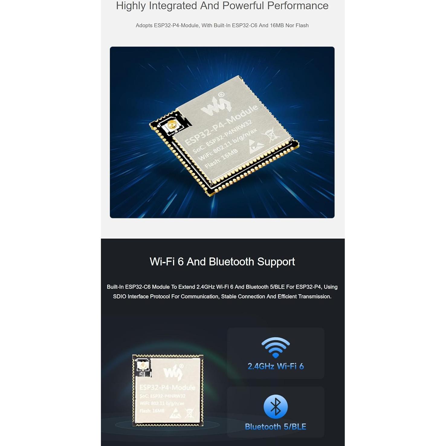 Placa de Desarrollo ESP32-P4-Module XYGStudy Wi-Fi 6 Bluetooth 5