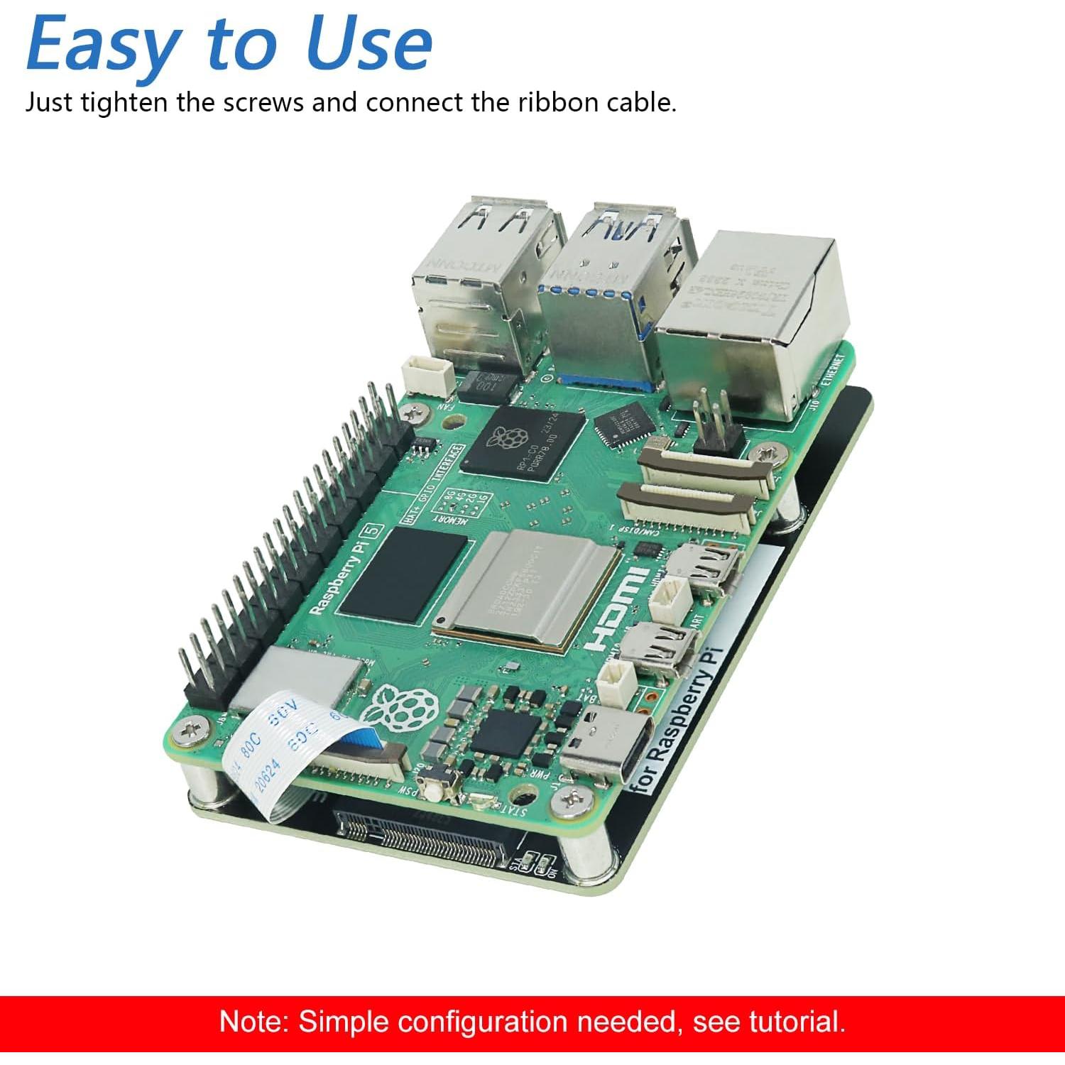 Adaptador M.2 NVMe FREENOVE para Raspberry Pi 5 con SSD 128GB