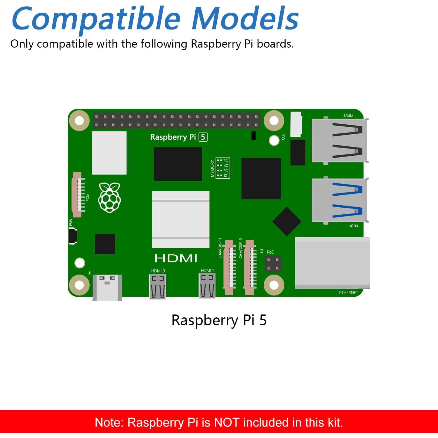 Adaptador M.2 NVMe FREENOVE para Raspberry Pi 5 con SSD 128GB