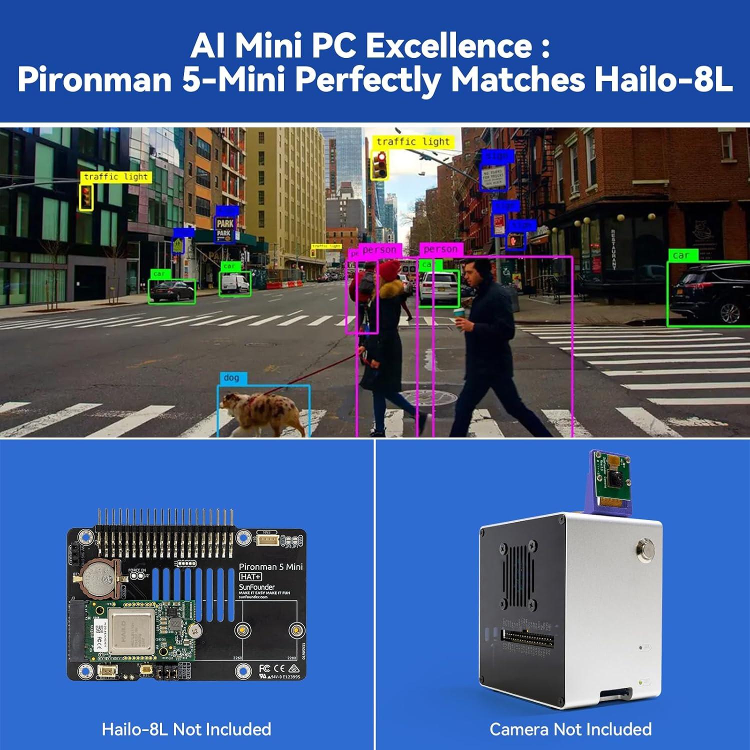 Caja Mini PC Pironman 5-Mini SunFounder para Raspberry Pi 5