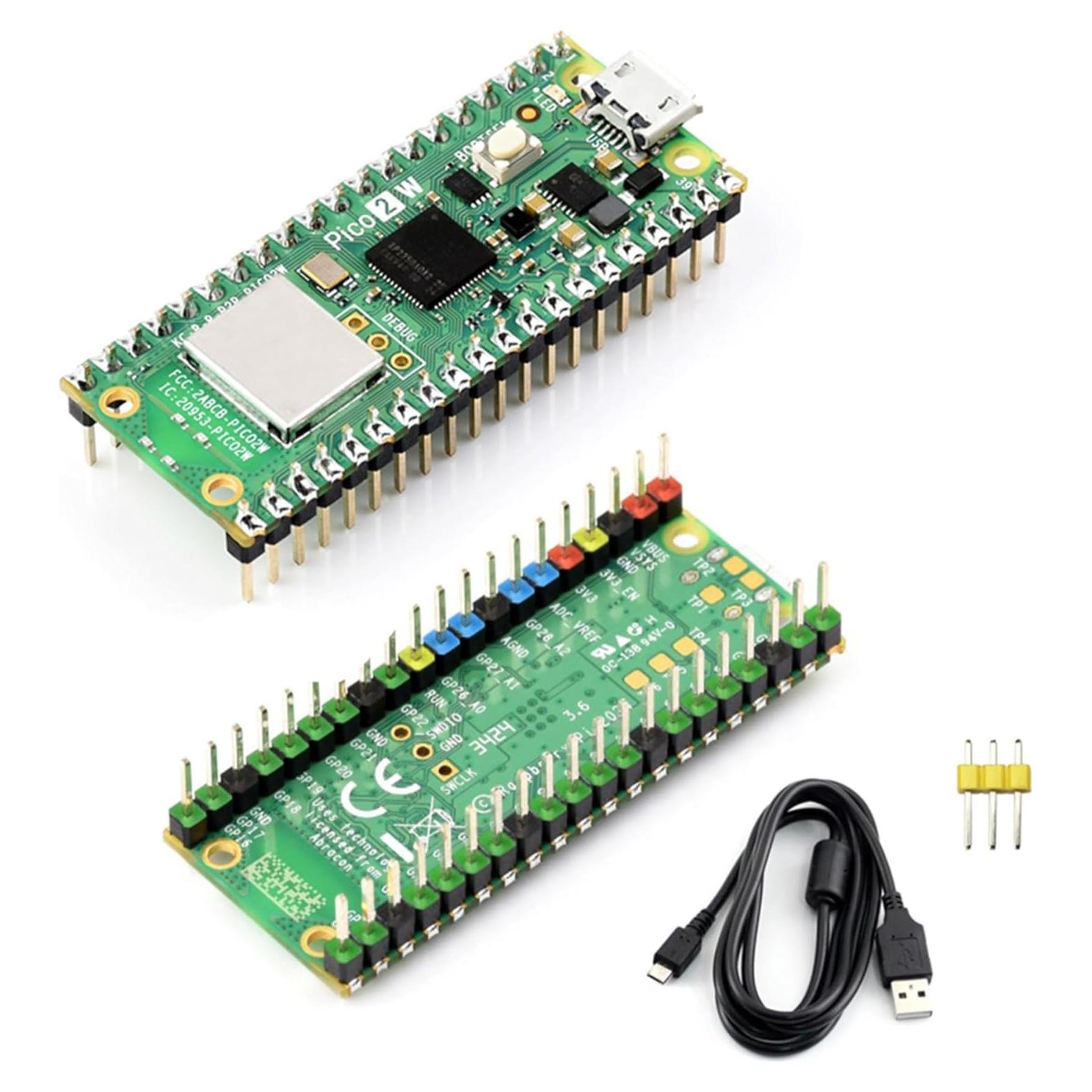 Placa Microcontrolador UeeKKoo RPi Pico 2 W 2.4GHz WIFI4 Bluetooth 5.2