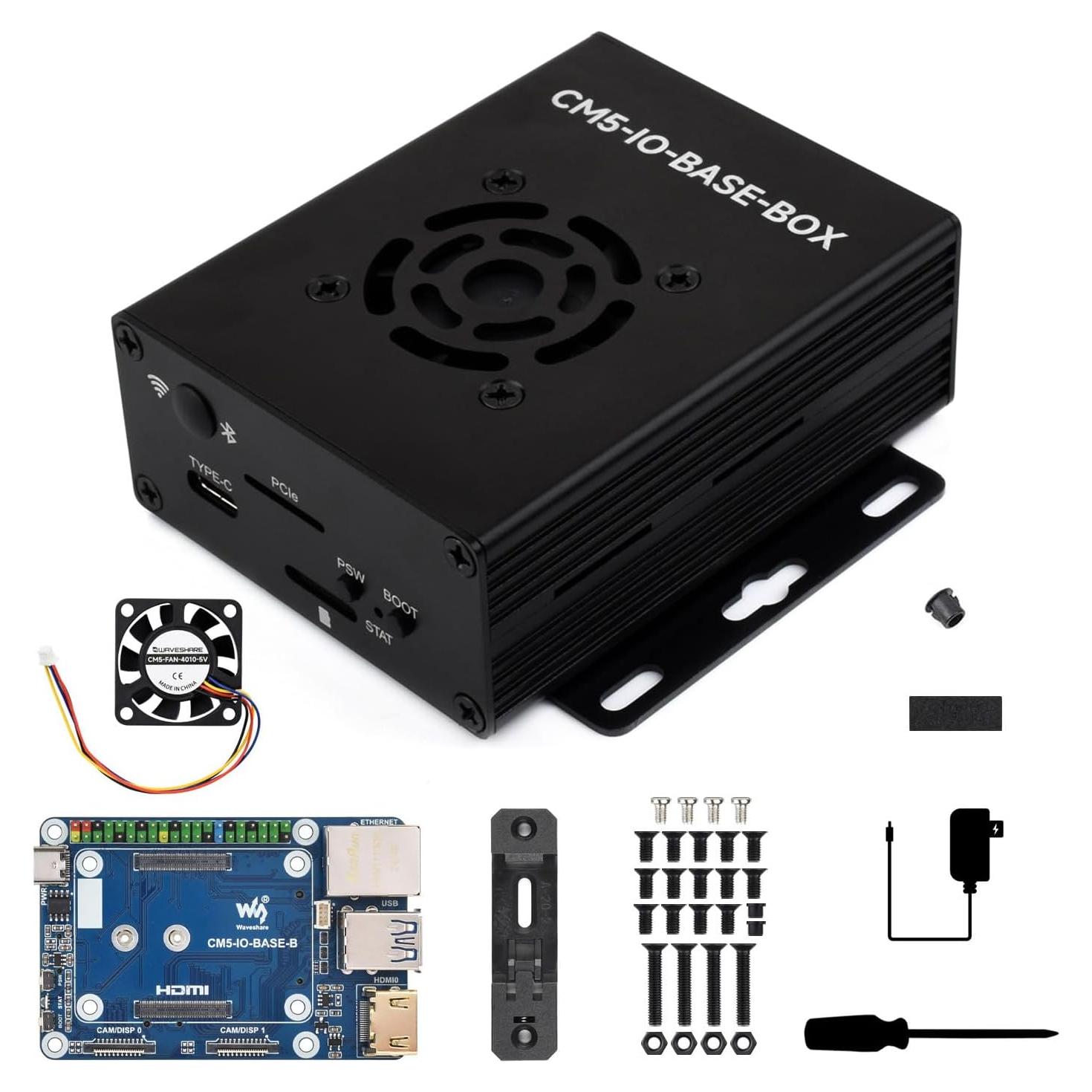 Placa Base Mini Waveshare CM5-IO-BASE-BOX-B 4K HDMI