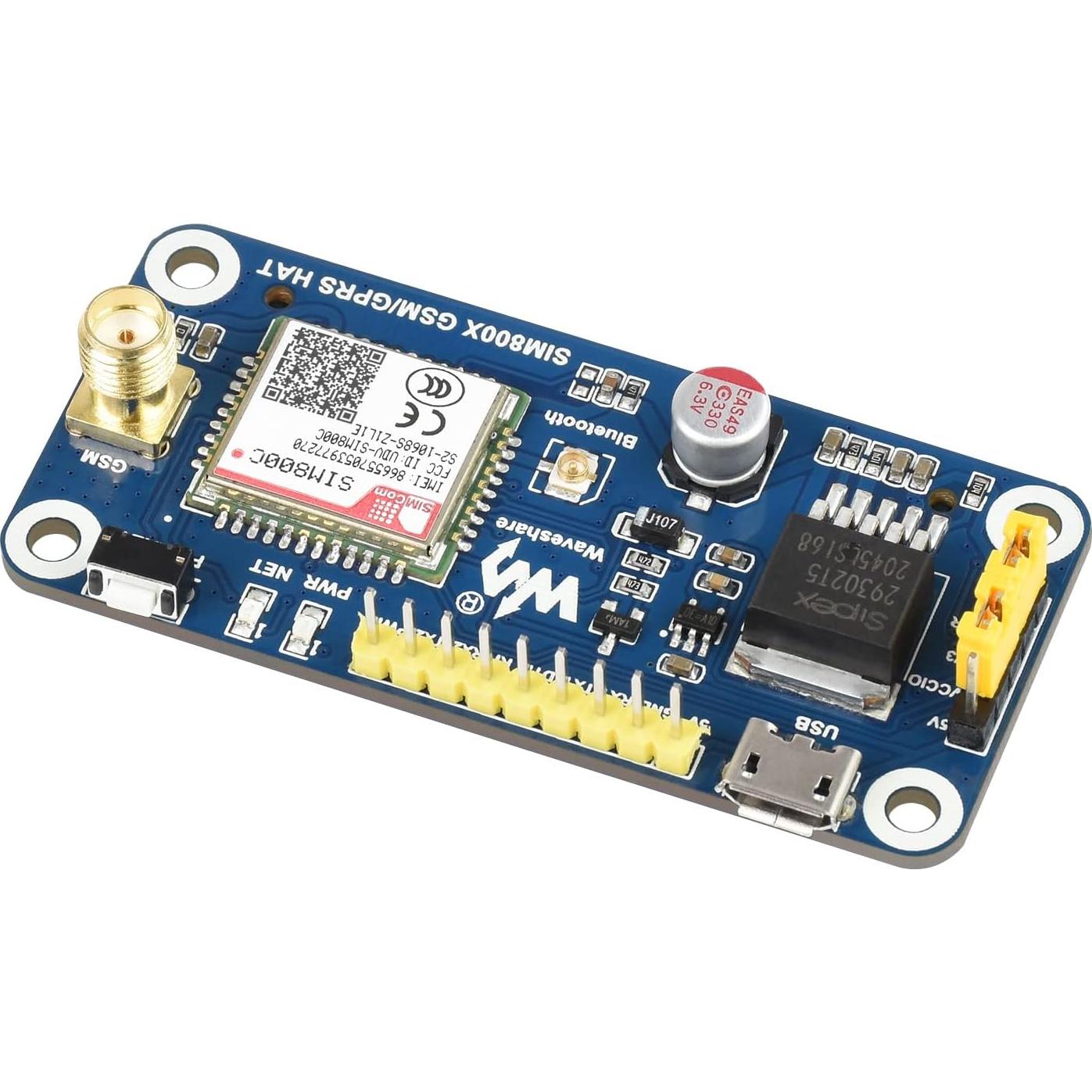 HAT GSM/GPRS Waveshare SIM800C para Raspberry Pi y Jetson Nano