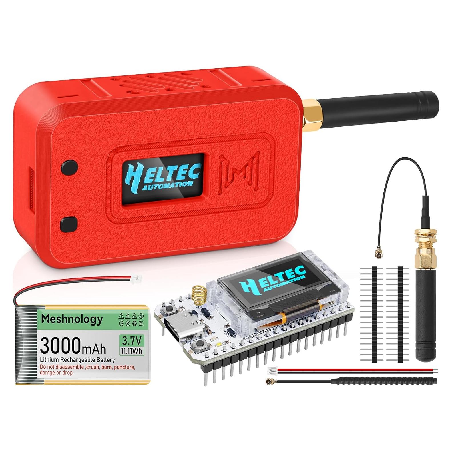 Módulo ESP32 Lo Ra V3 Meshnology con Batería 3000mAh y Estuche