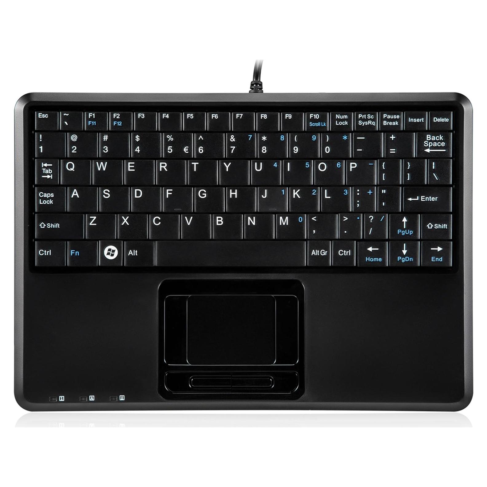 Teclado USB Perixx PERIBOARD-510H Plus con Touchpad Negro