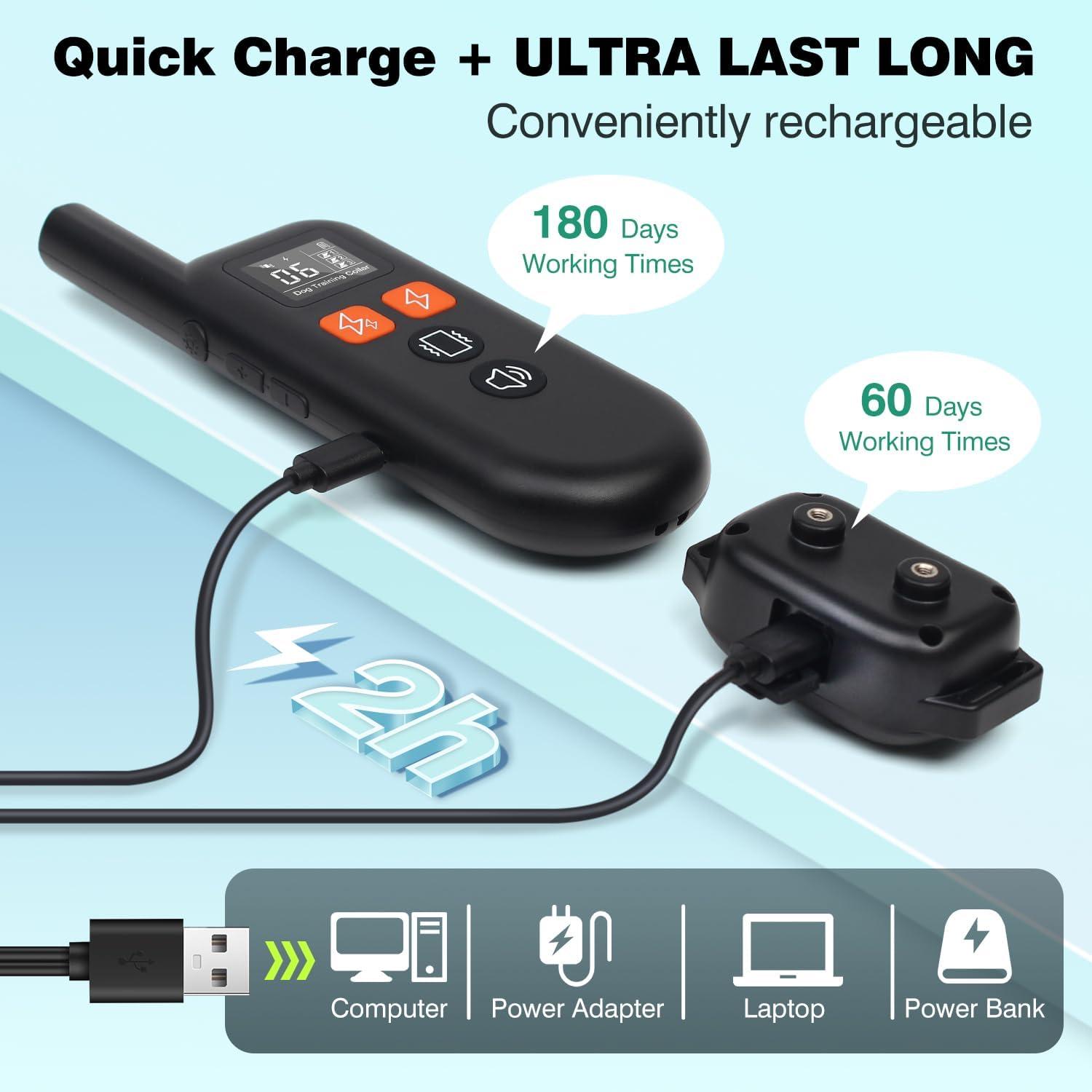 Collar de Entrenamiento Peture 1000m IPX7 4 Modos Ajustable