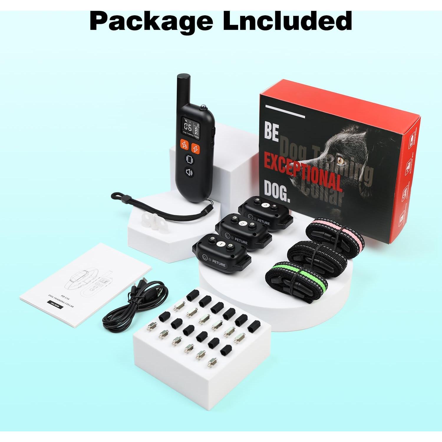 Collar de Entrenamiento Peture 1000m IPX7 4 Modos Ajustable