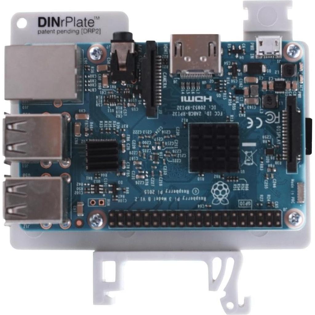 Soporte para riel DIN DINrPlate para Raspberry Pi 2/3/4/5
