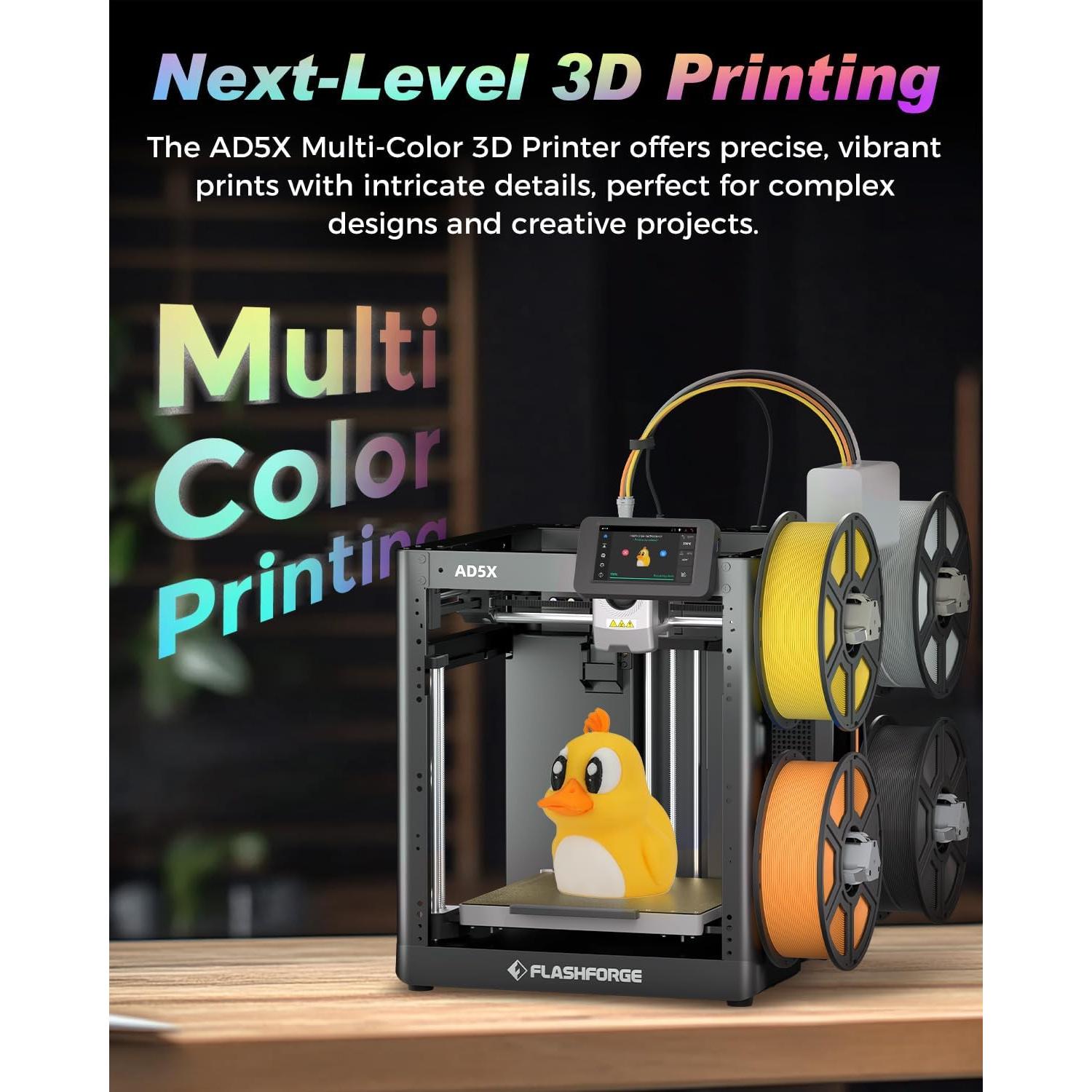 Impresora 3D Multicolor Flashforge AD5X, 220x220x220mm, Alta Velocidad