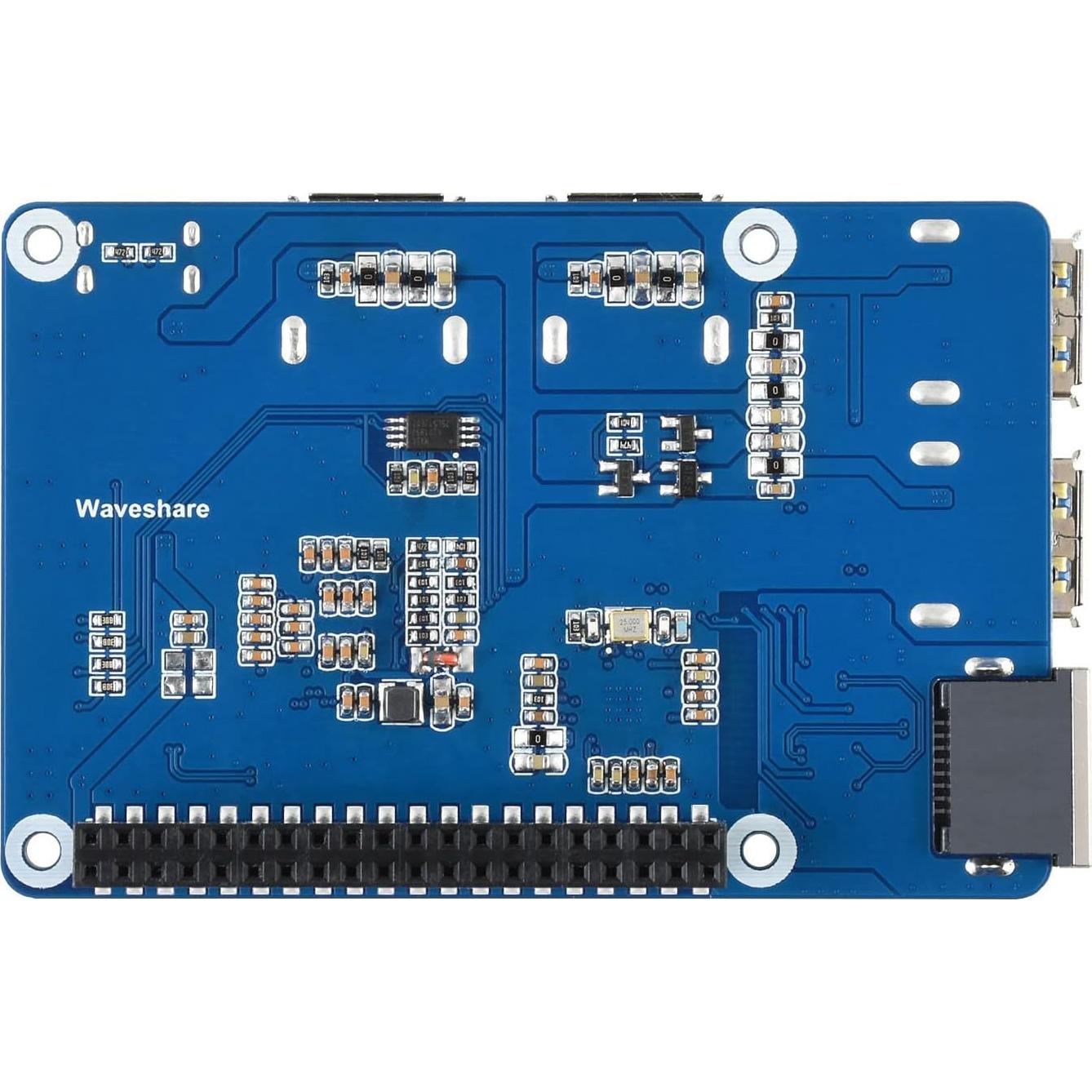 HUB HAT USB 3.2 Gen1 y Ethernet Gigabit Waveshare para Raspberry Pi