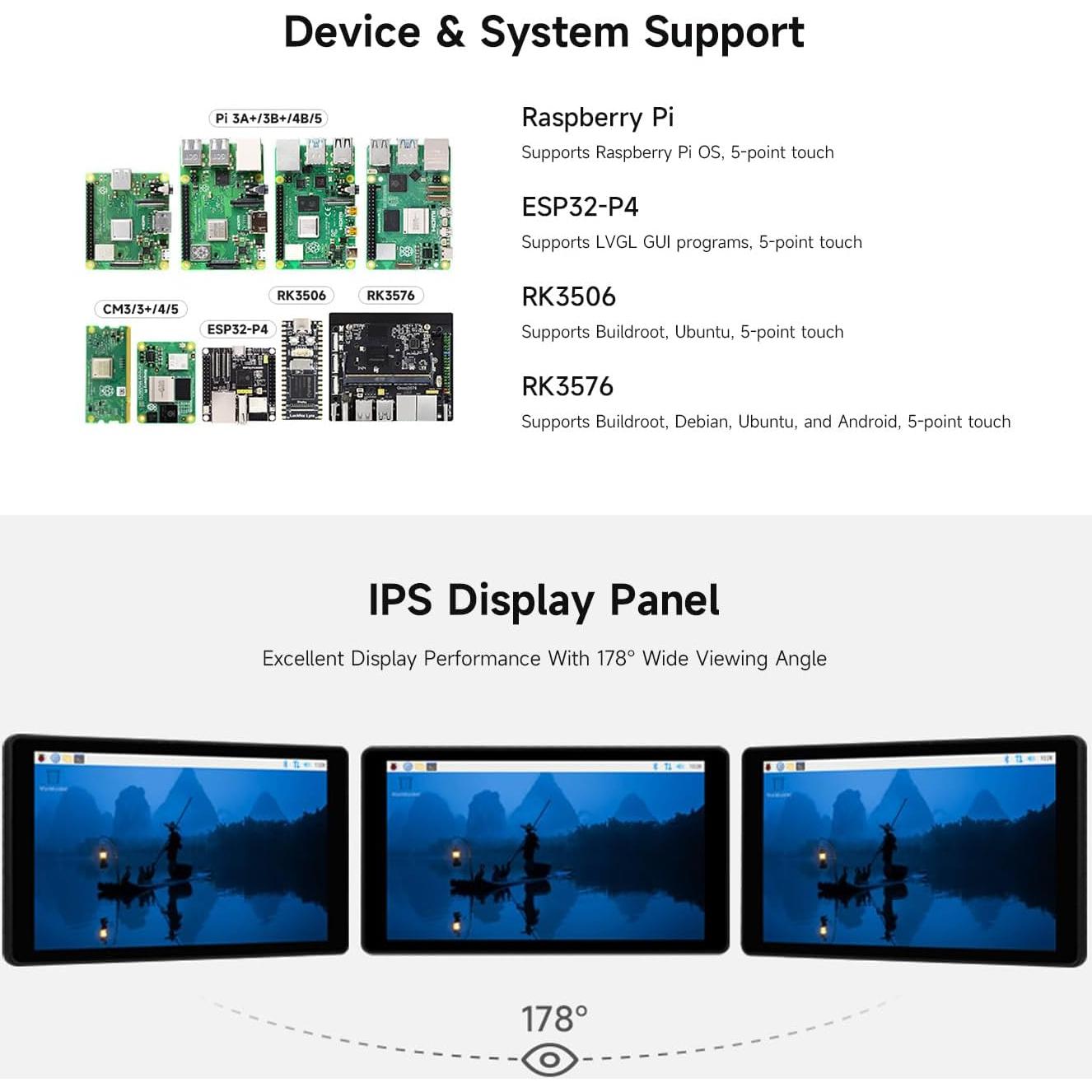 Pantalla Táctil DSI 5" Waveshare para Raspberry Pi 5/4B/3B+/3A+