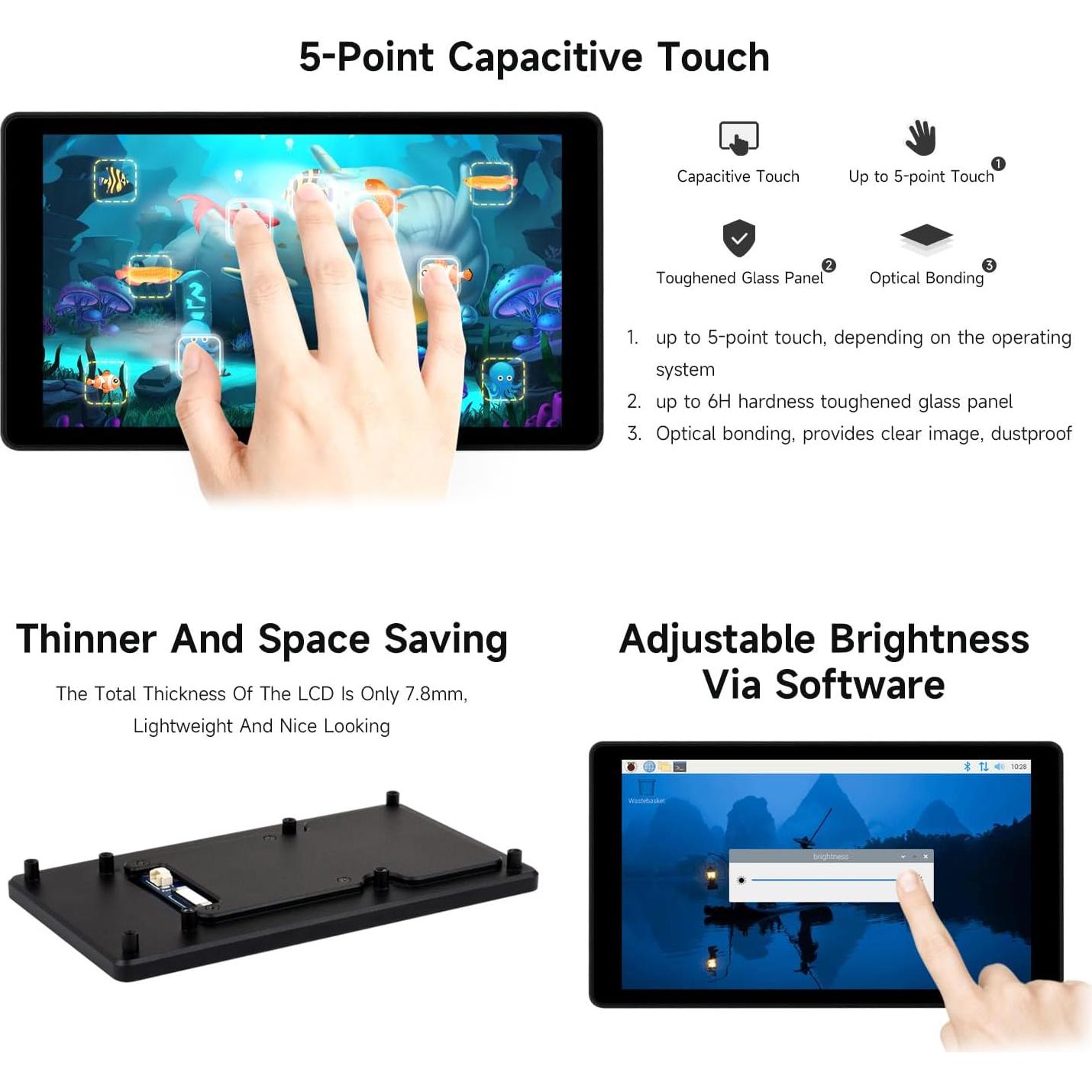 Pantalla Táctil DSI 5" Waveshare para Raspberry Pi 5/4B/3B+/3A+