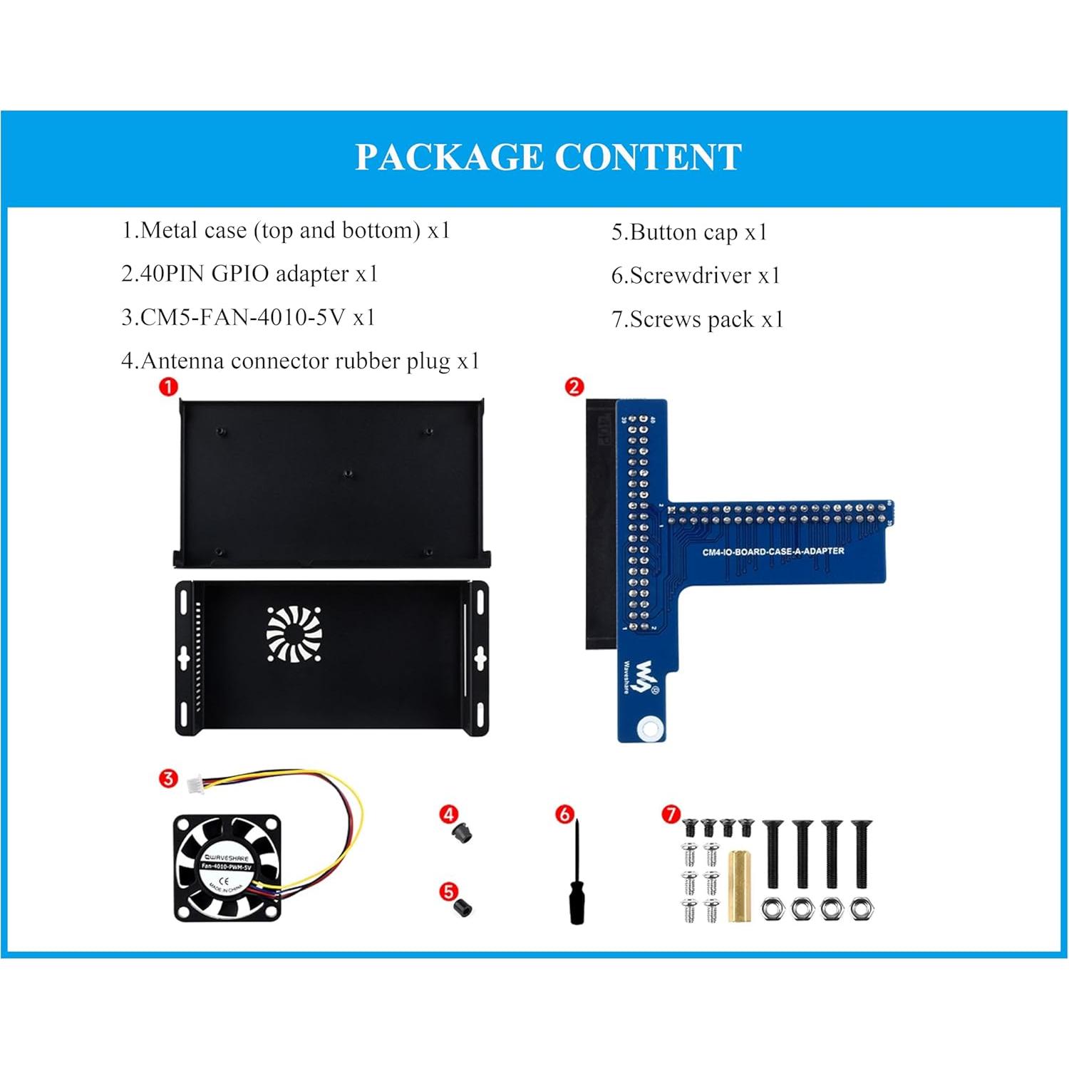 Caja de metal UeeKKoo para Raspberry Pi 5 con ventilador y GPIO