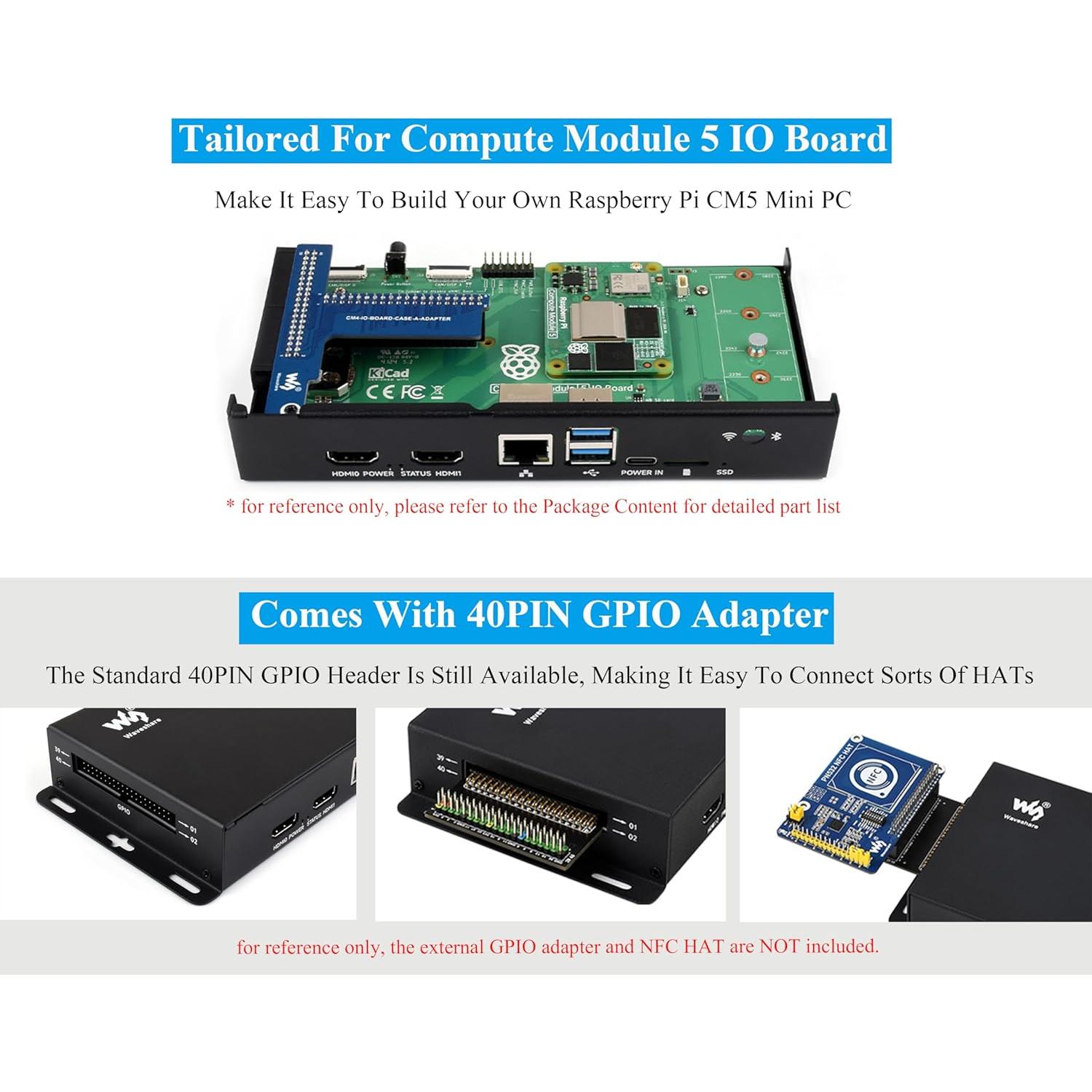 Caja de metal UeeKKoo para Raspberry Pi 5 con ventilador y GPIO