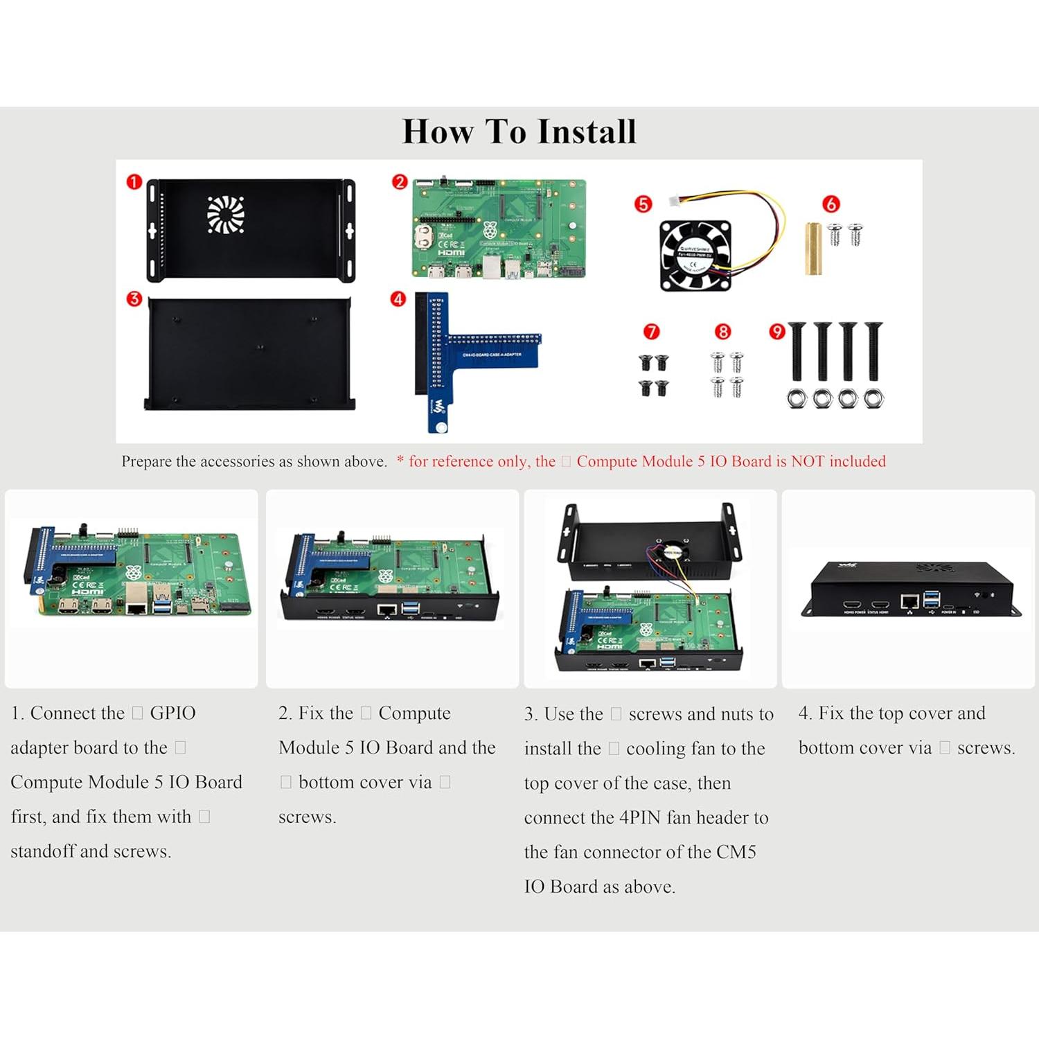 Caja de metal UeeKKoo para Raspberry Pi 5 con ventilador y GPIO