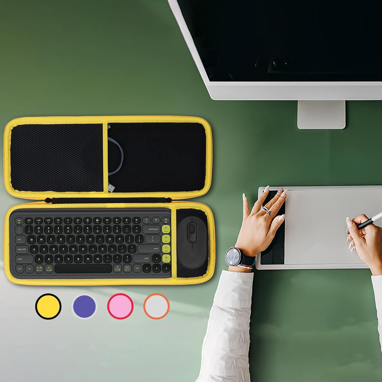 Funda de Almacenamiento Lebakort Rosa para Teclado y Ratón Logitech POP ICON