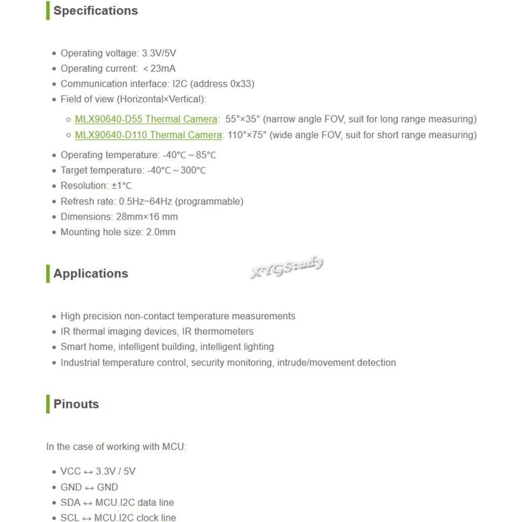 Cámara Térmica MLX90640-D55 32x24 píxeles I2C Raspberry Pi