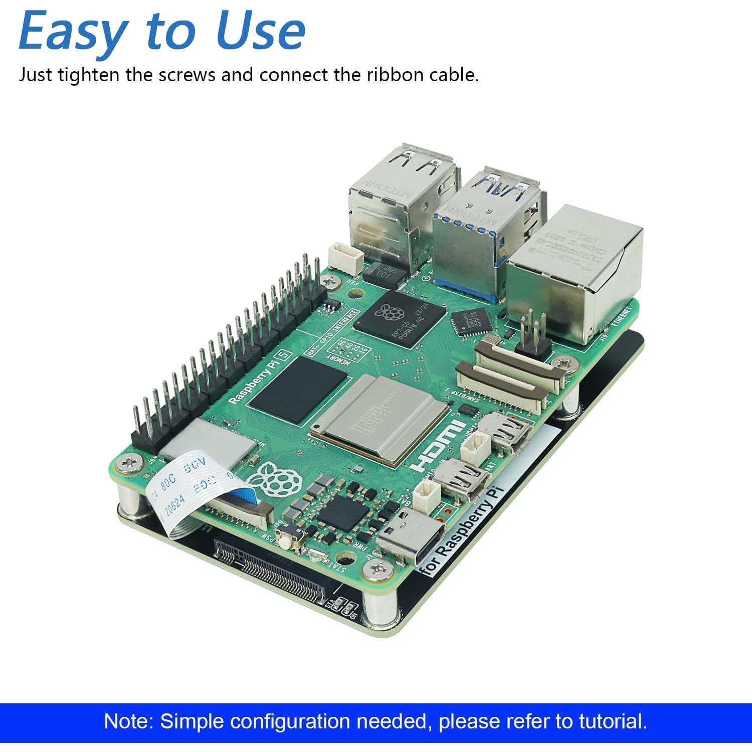 Adaptador M.2 NVMe FREENOVE para Raspberry Pi 5 con SSD 512GB