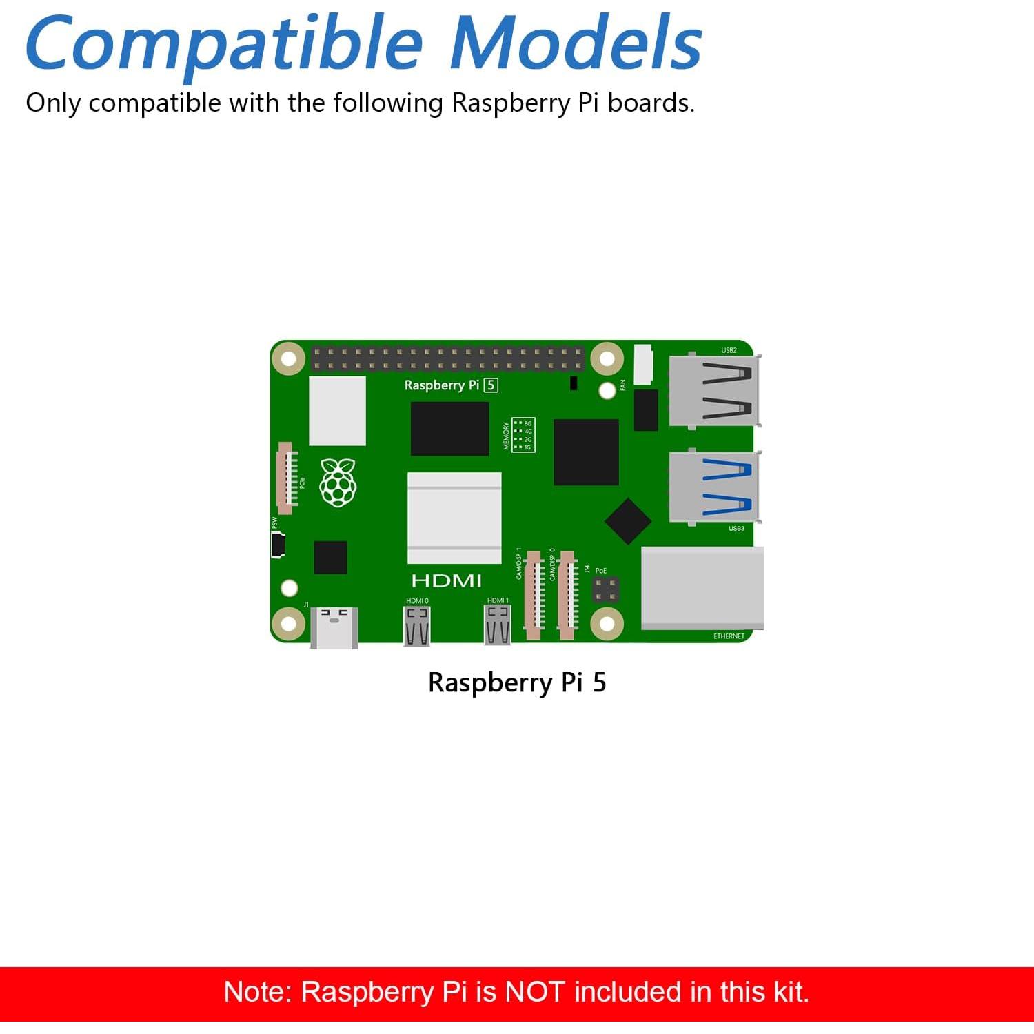Adaptador M.2 NVMe FREENOVE para Raspberry Pi 5 con SSD 512GB