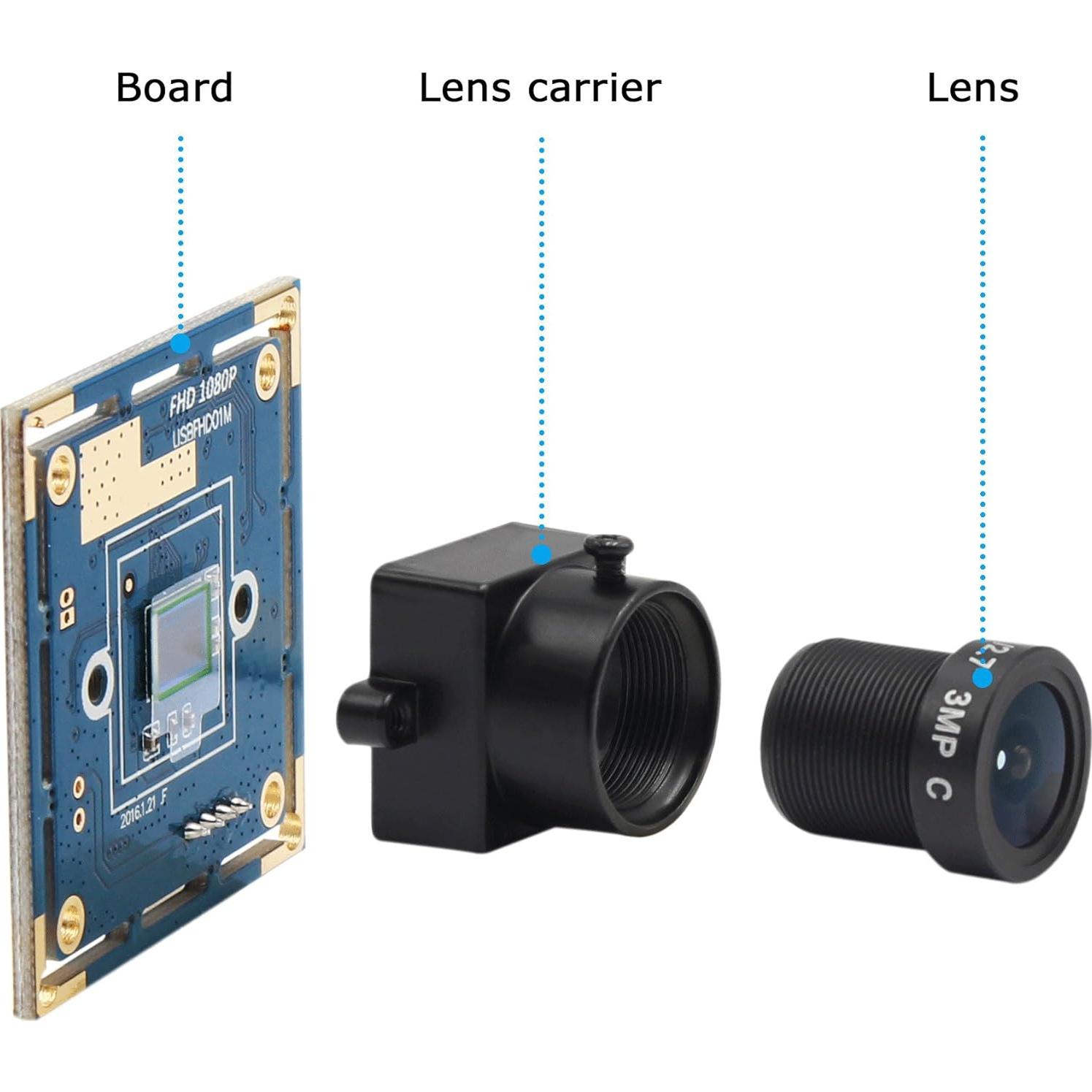 Cámara USB ELP 1080P Gran Angular 2.8mm 60fps para PC