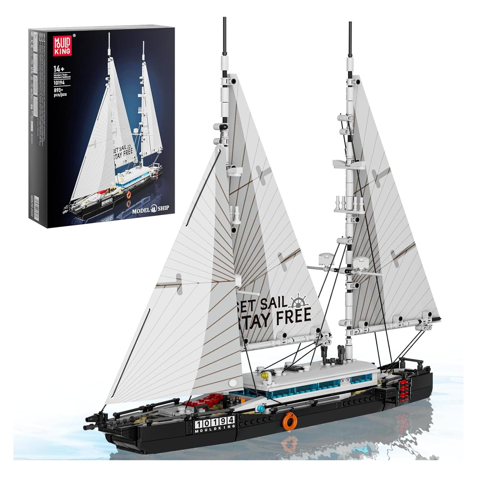 Mould King Velero Moderno 10194 - Kit de Construcción 893 Pcs