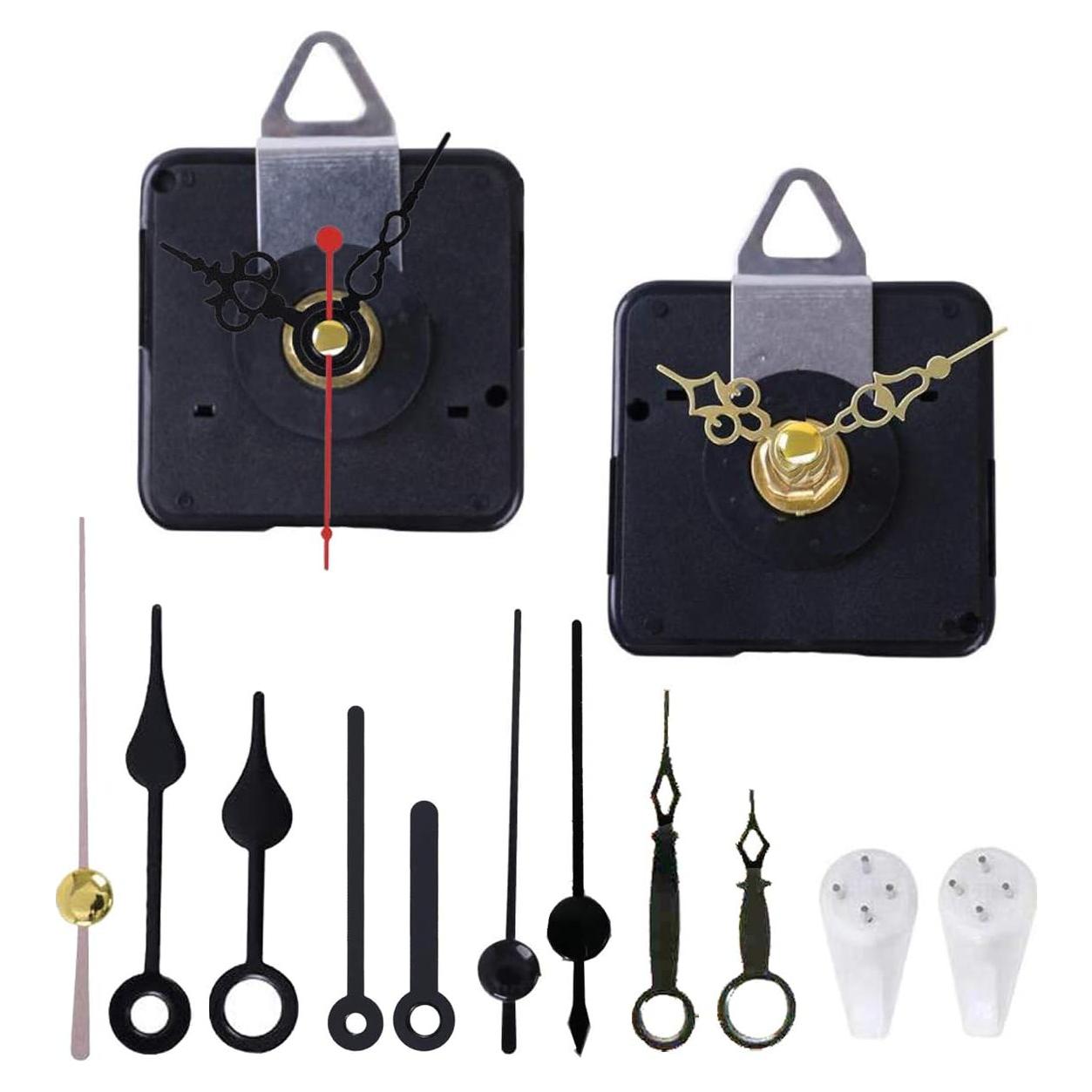 Kit de Mecanismos de Reloj HILLHOME 2 Piezas Sin Tictac