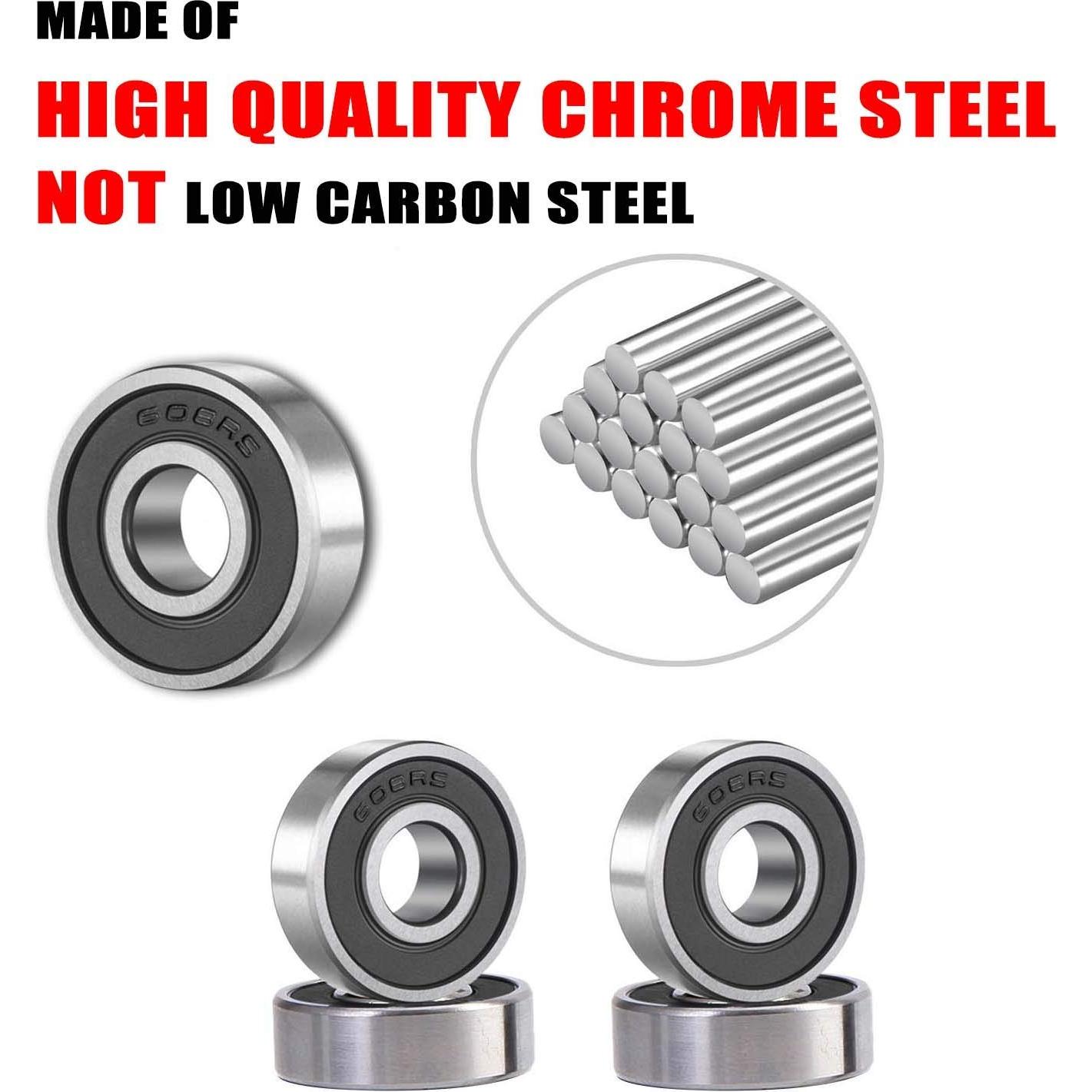 Rodamientos Donepart 30 Pcs 608-2RS ABEC3 8mmx22mm para Patinetas