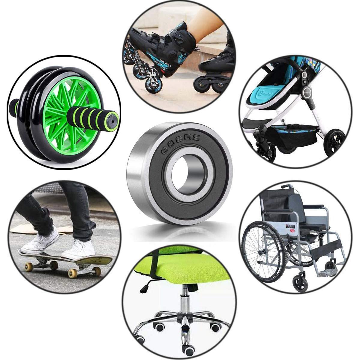 Rodamientos Donepart 30 Pcs 608-2RS ABEC3 8mmx22mm para Patinetas