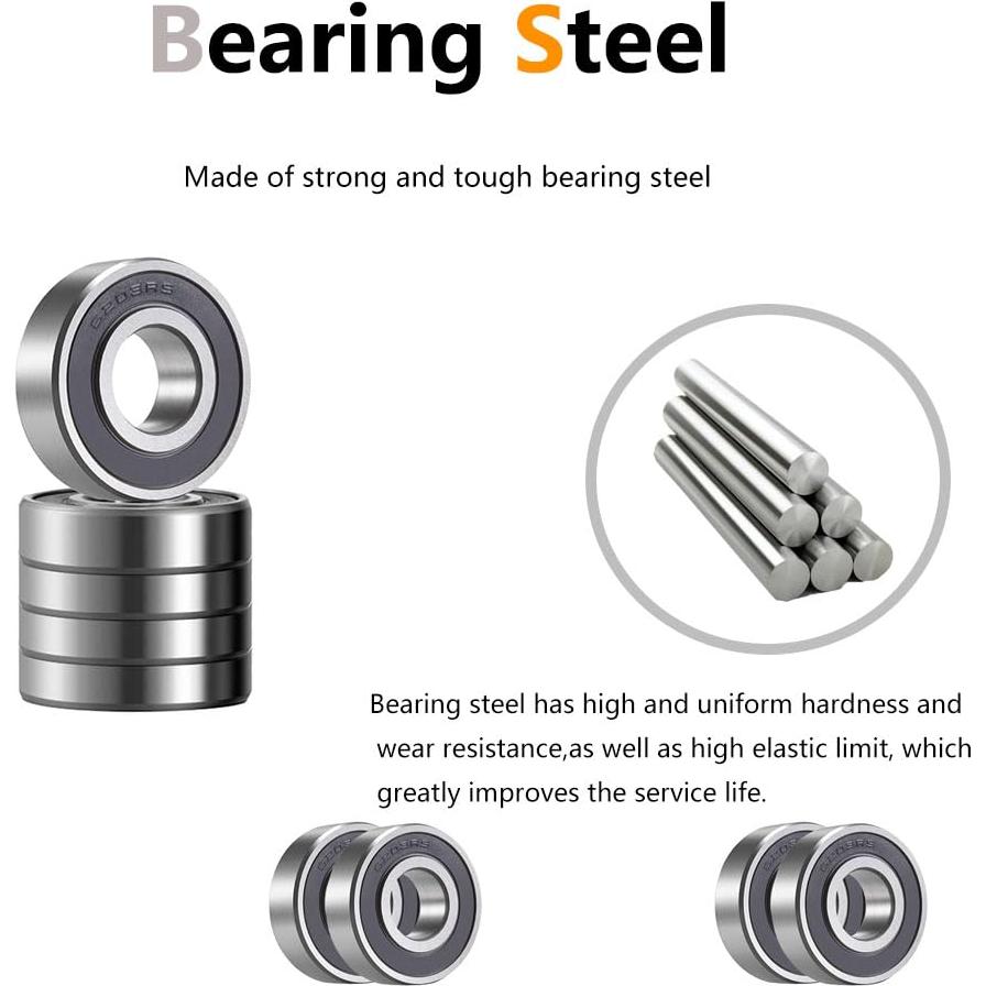 Rodamientos de bolas QINDA 6203-2RS 16 pcs 17x40x12mm