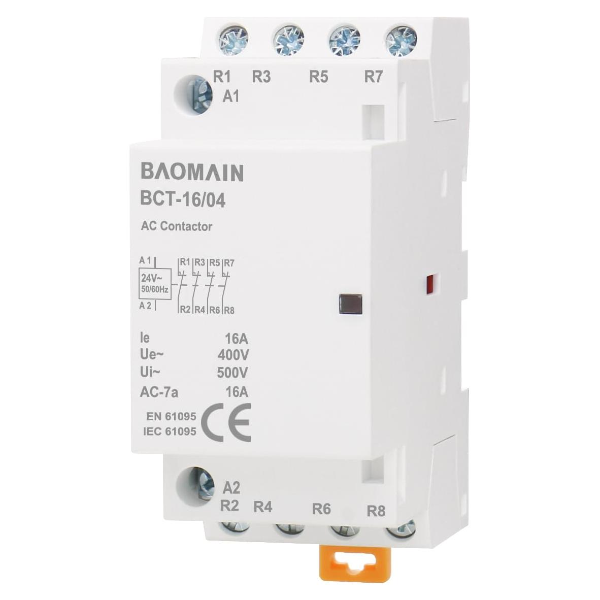 Contactores Modulares Baomain 24V AC 4 Polos 16A BCT-16-04