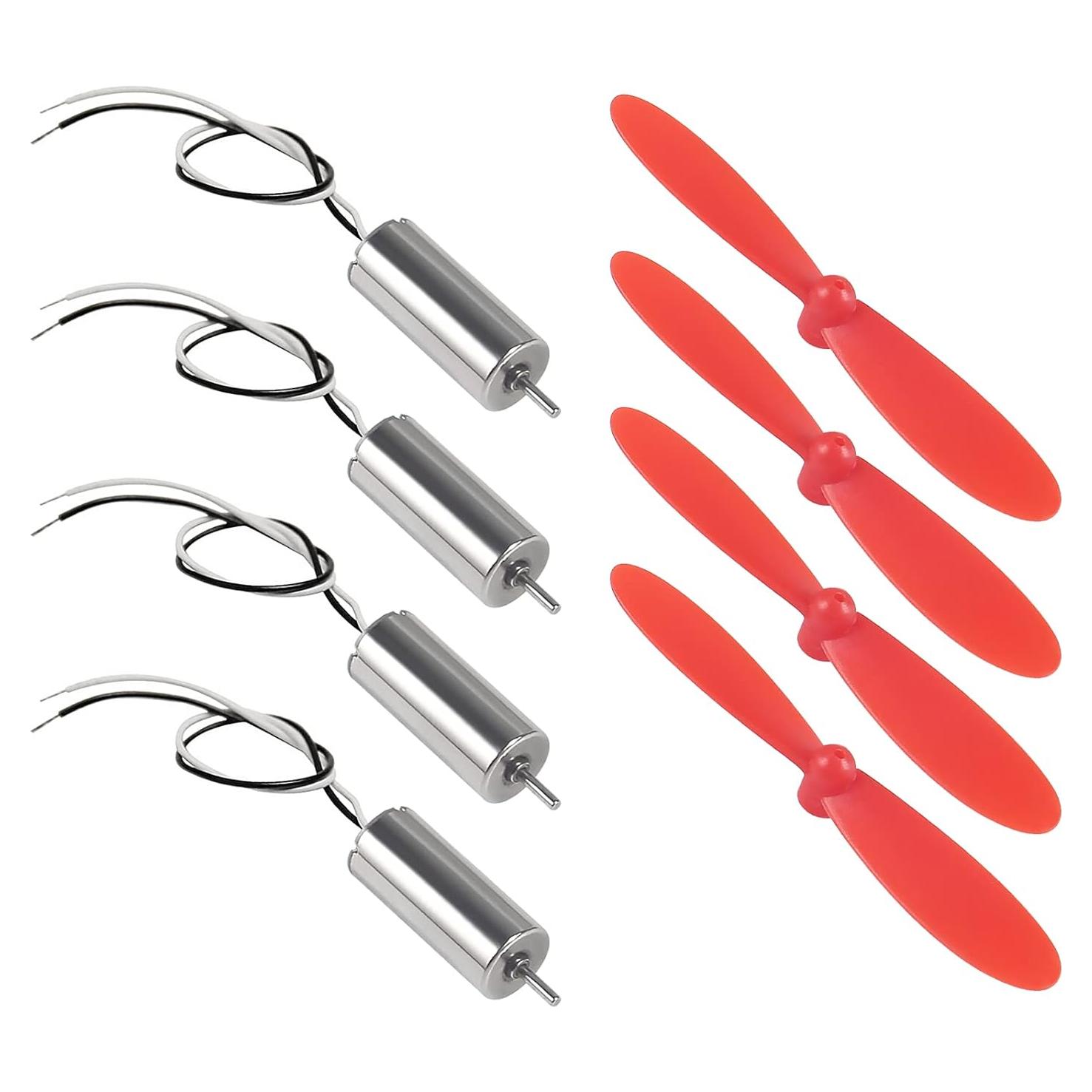 4 Motores con Escobillas 3.7V AEDIKO 7x16mm 45000 RPM + Hélices