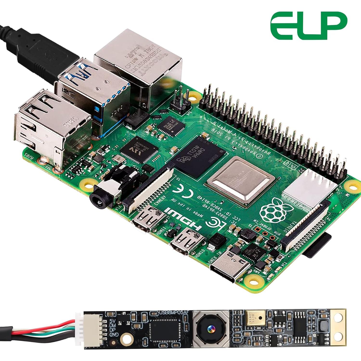 Cámara USB ELP 8MP con Micrófono y Enfoque Automático