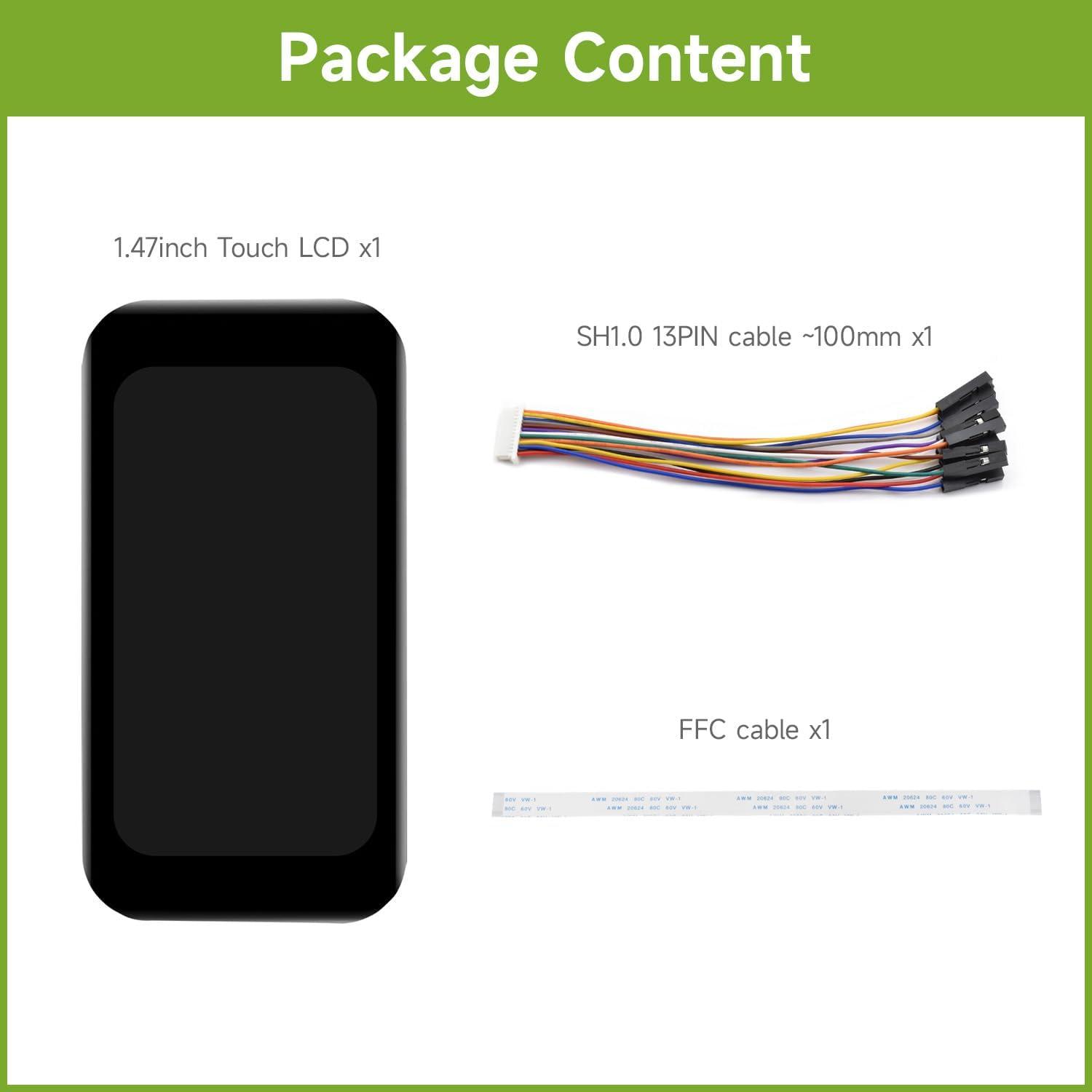 Módulo Pantalla LCD Táctil 1.47" Waveshare 172x320 SPI I2C