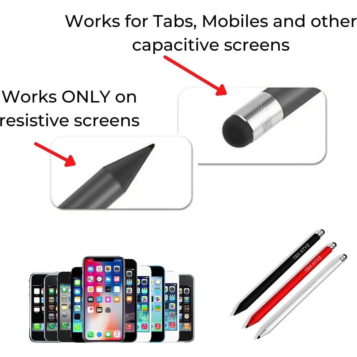 Estilógrafo 2 en 1 Tek Styz para Pantallas Táctiles - Paquete de 3