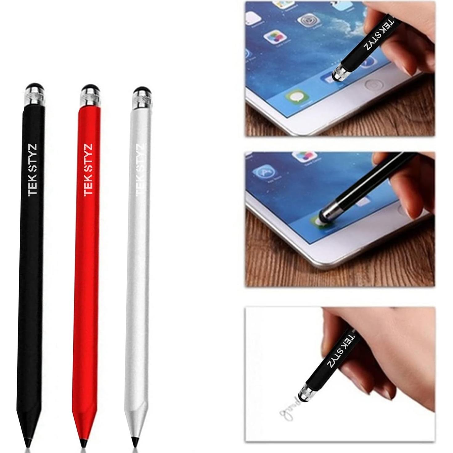 Estilógrafo 2 en 1 Tek Styz para Pantallas Táctiles - Paquete de 3