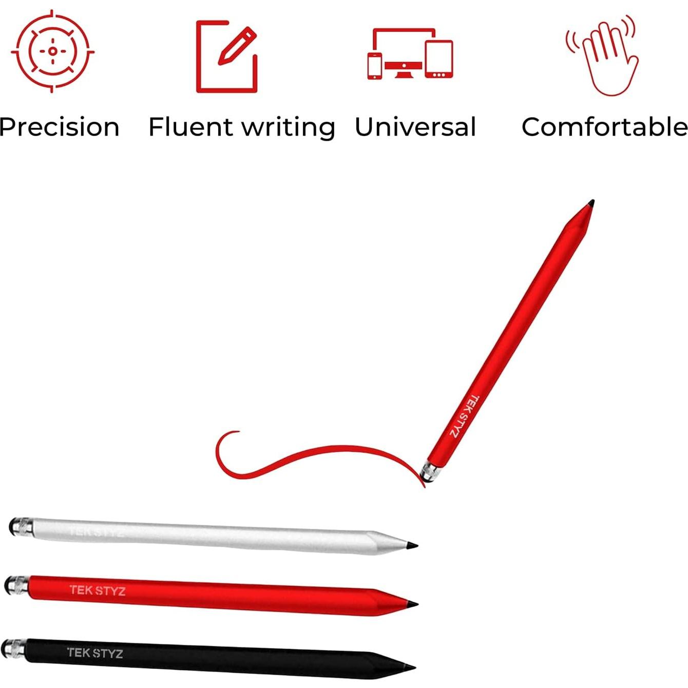 Estilógrafo 2 en 1 Tek Styz para Pantallas Táctiles - Paquete de 3