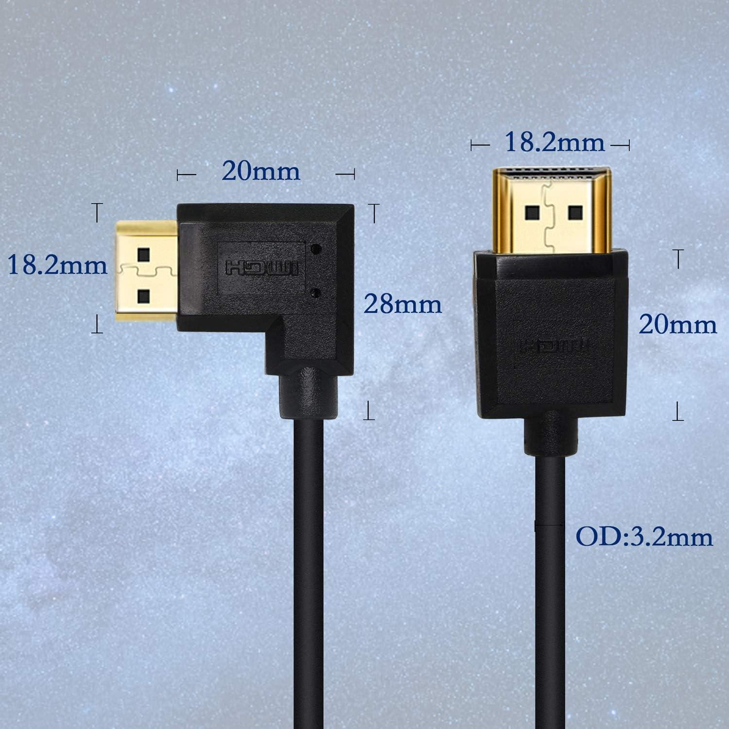 Cable HDMI Macho a Macho 15cm PNGKNYOCN 4K 60Hz Ángulo Recto